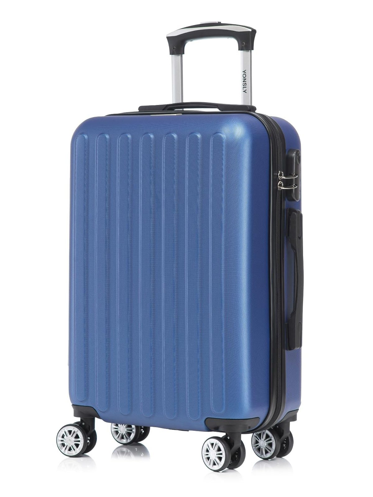 YONSLY Hartschalen-Trolley Reisekoffer, Rollkoffer Handgepäck,Zahlenschloss, 4 Rollen, Weichem Gummigriff Robuster ABS-Koffer für Langstreckenreisen