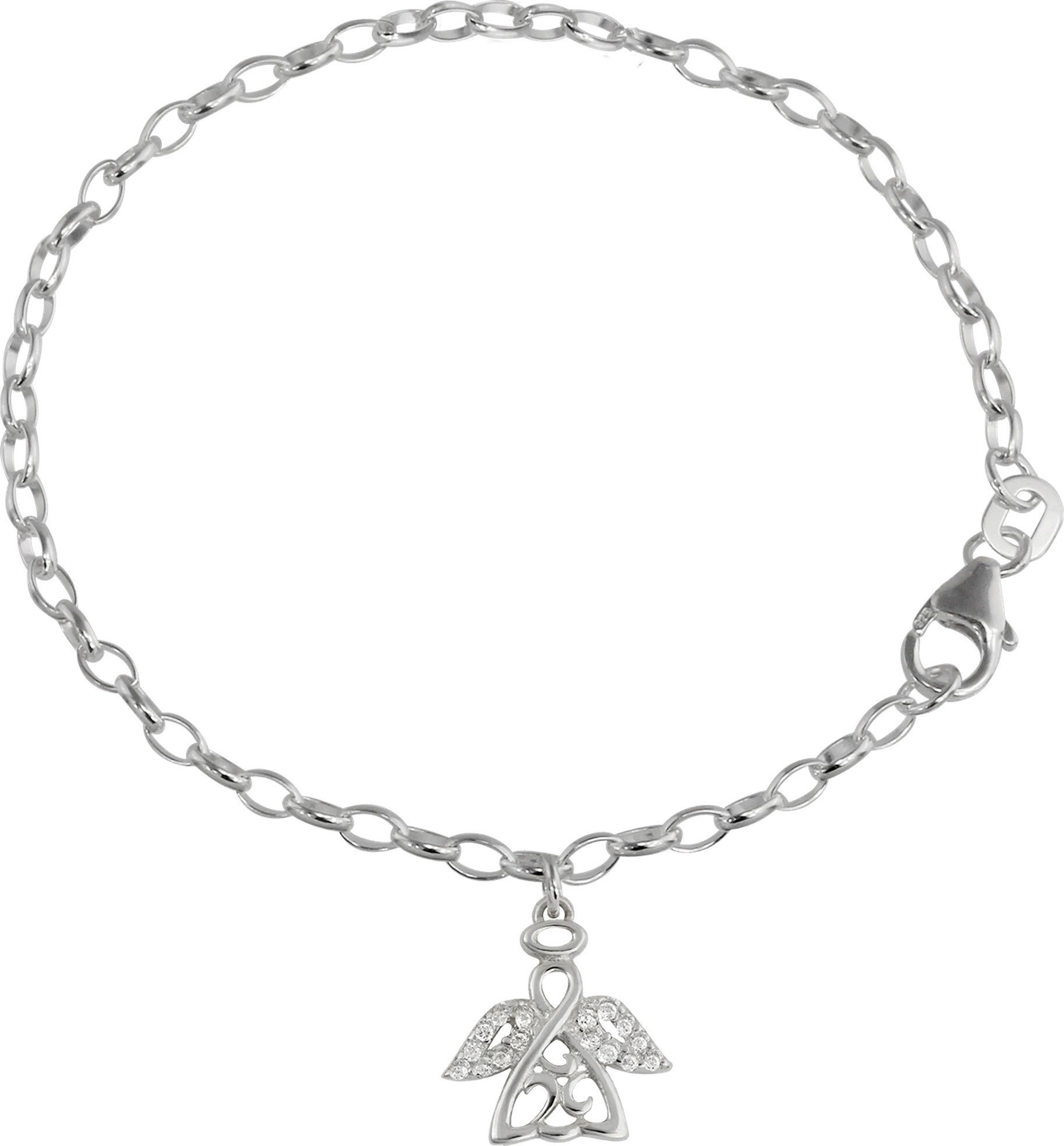 SilberDream Silberarmband SilberDream Armband weiß Arm-Schmuck für (Armband), Kinder Armband (Engel) ca. 16cm, 925 Sterling Silber, Farbe: weiß