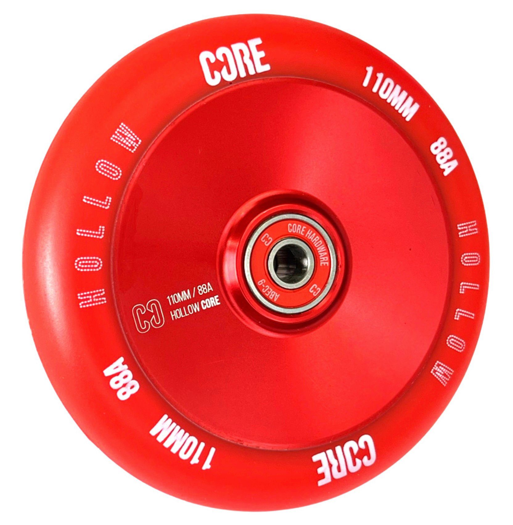 Core Action Hollow Rot/PU Stunt-Scooter V2 Sports Rolle Stuntscooter 110mm Core Rot