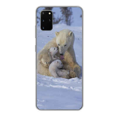 MuchoWow Handyhülle Eisbären - Schnee - Weiß, Phone Case, Handyhülle Samsung Galaxy S20 Plus, Silikon, Schutzhülle