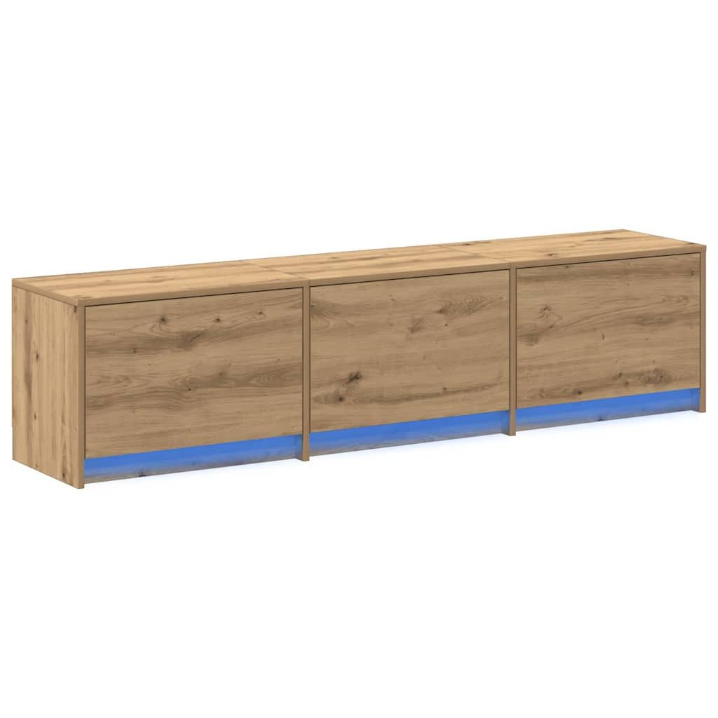 vidaXL TV-Schrank TV Schrank mit LEDs Kunsthandwerk Eiche 162 x 34 x 40 cm (1-St)