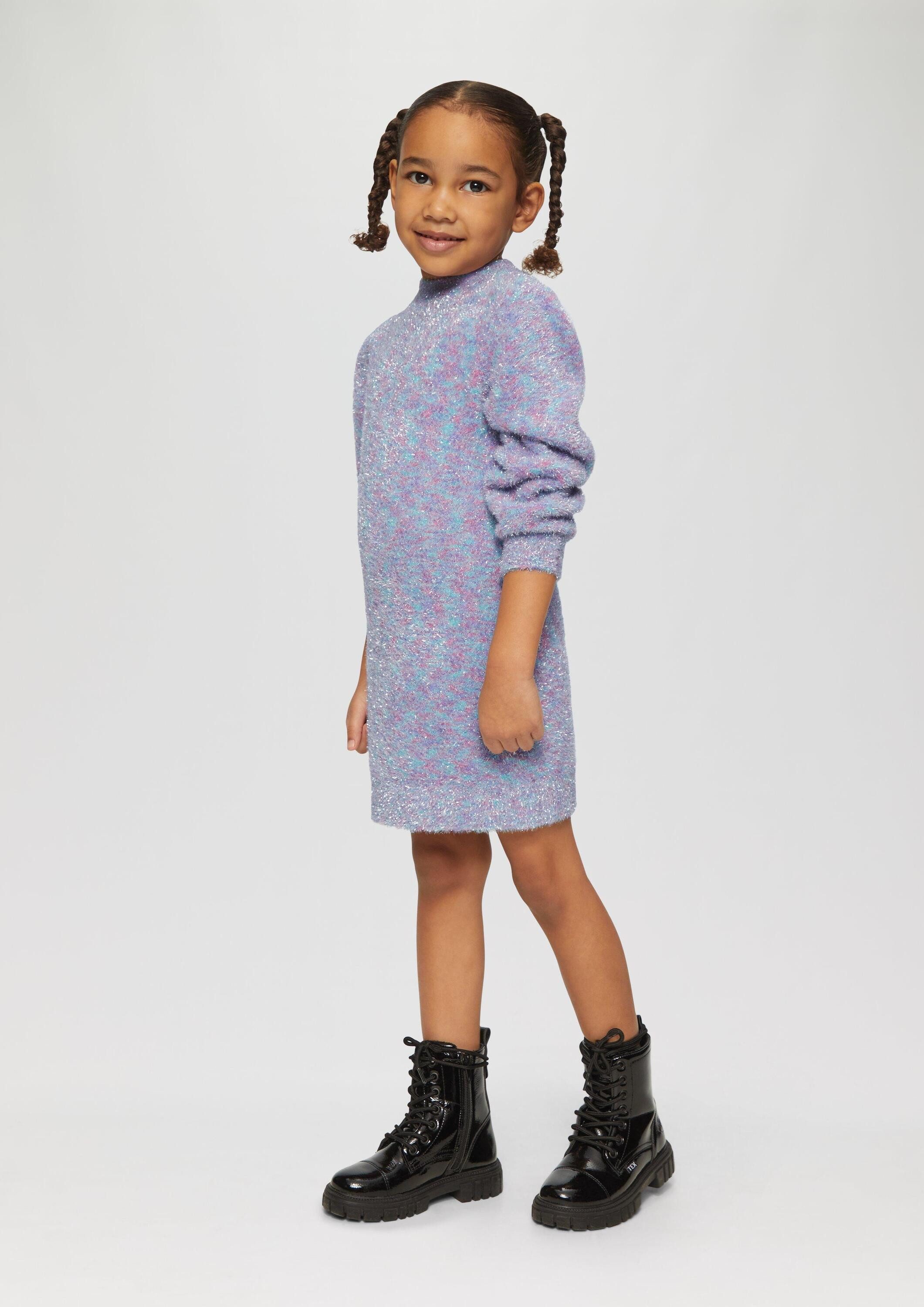 s.Oliver Minikleid Kleid Flauschiges Strickkleid aus Effekt-Garn mit Glitzer