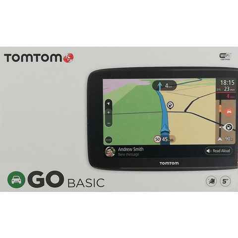 TomTom GO Basic 5 Europa 49 Länder Navigationsgerät PKW-Navigationsgerät (Europa 49 Länder, Bluetooth, Wi-Fi, Lifetime Mapupdates)