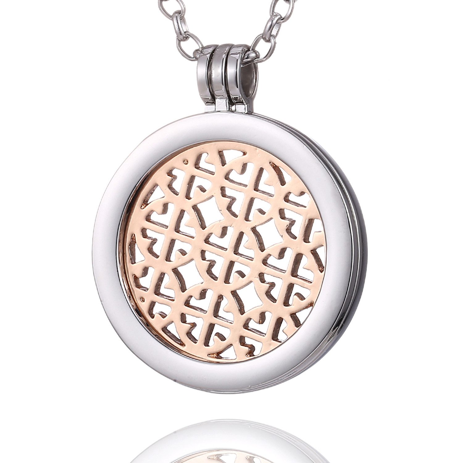 Kette mit Anhänger Damen Halskette 70 cm mit Coin 33 mm