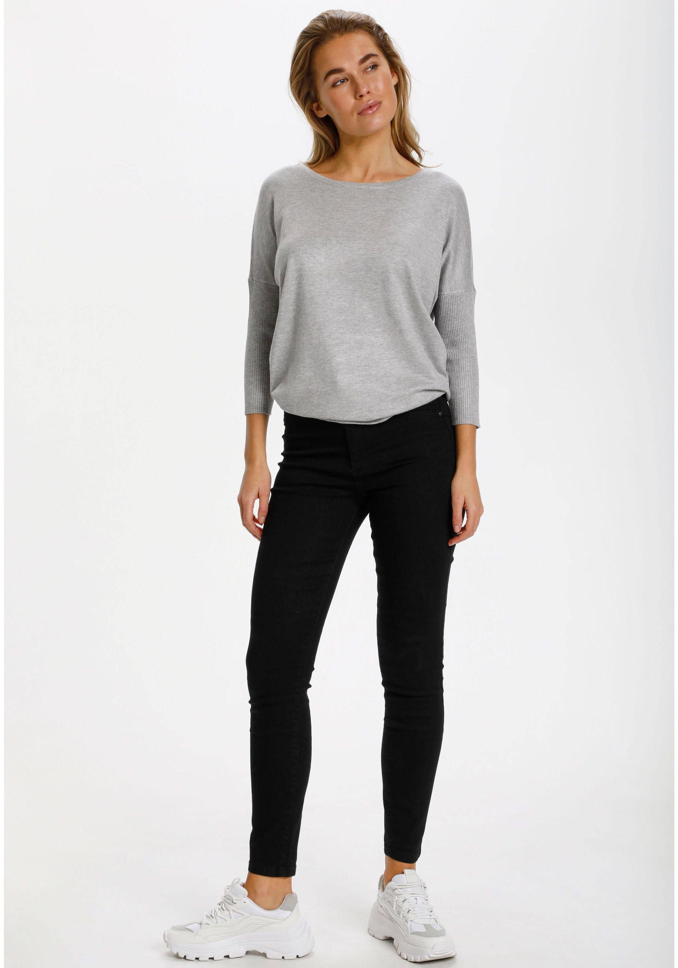 Saint Tropez Rundhalspullover A2561, MilaSZ R-Neck Viskosemischung, Casual fit