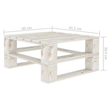 vidaXL Gartentisch Outdoor-Tisch Paletten Holz Weiß (1-St)