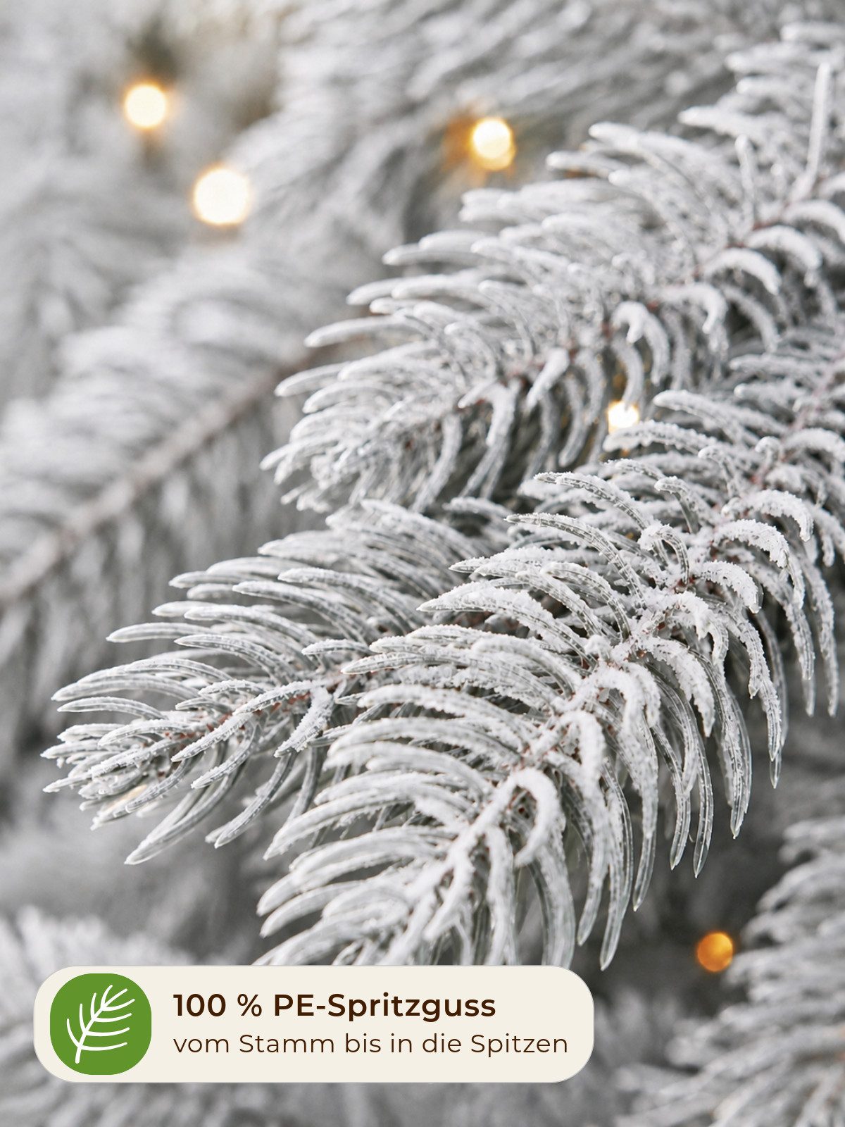 VIVANNO Künstlicher Weihnachtsbaum Polyethylen NORDMANN SNOW 150 Rund - Mit Schnee, 112x150 cm – Bild 2 von 5