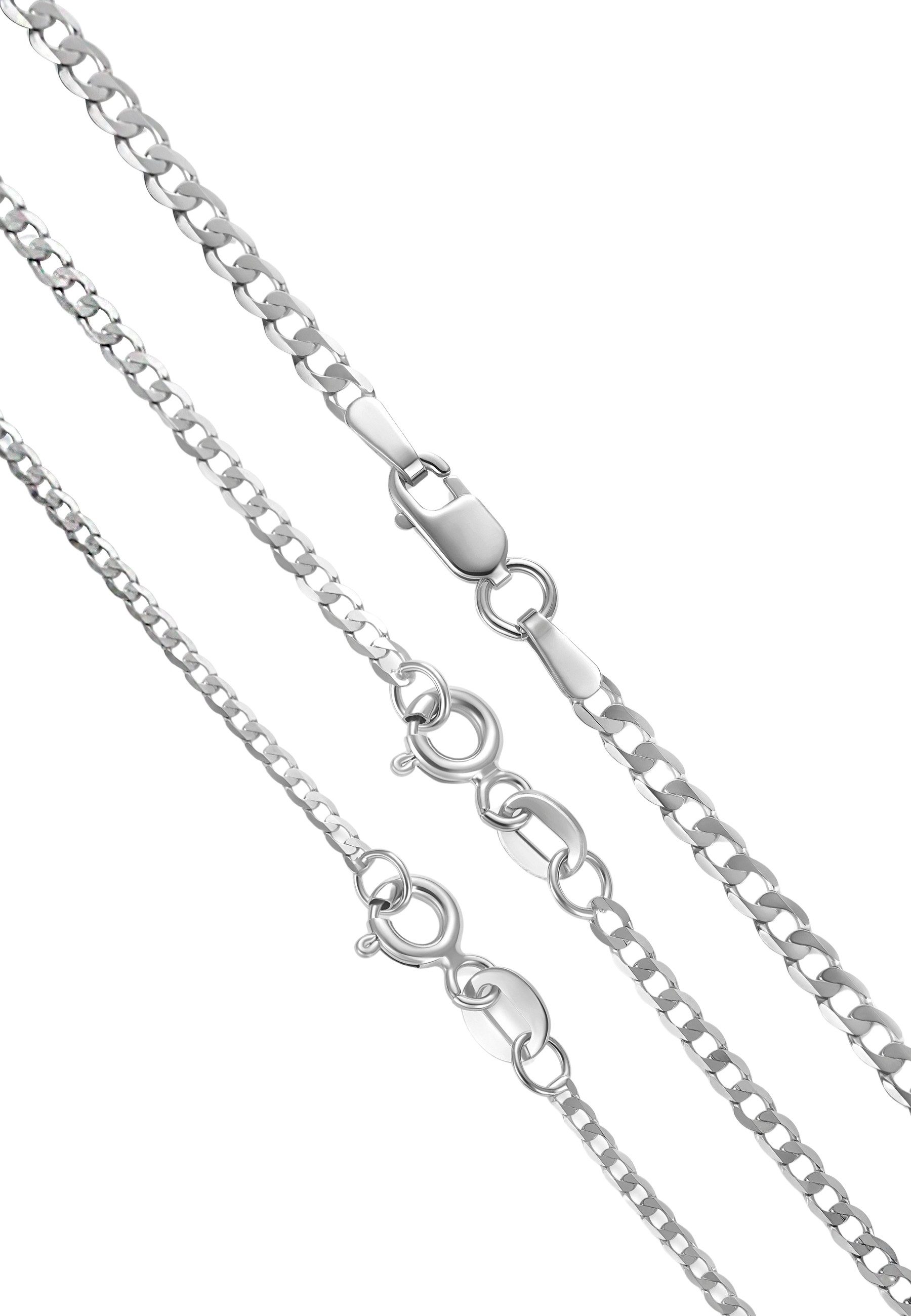 ENGELSINN Gliederkette Goldkette 14 Karat 585 Echtgold Weißgold Stil Panzerkette, 45cm - 55cm Halskette