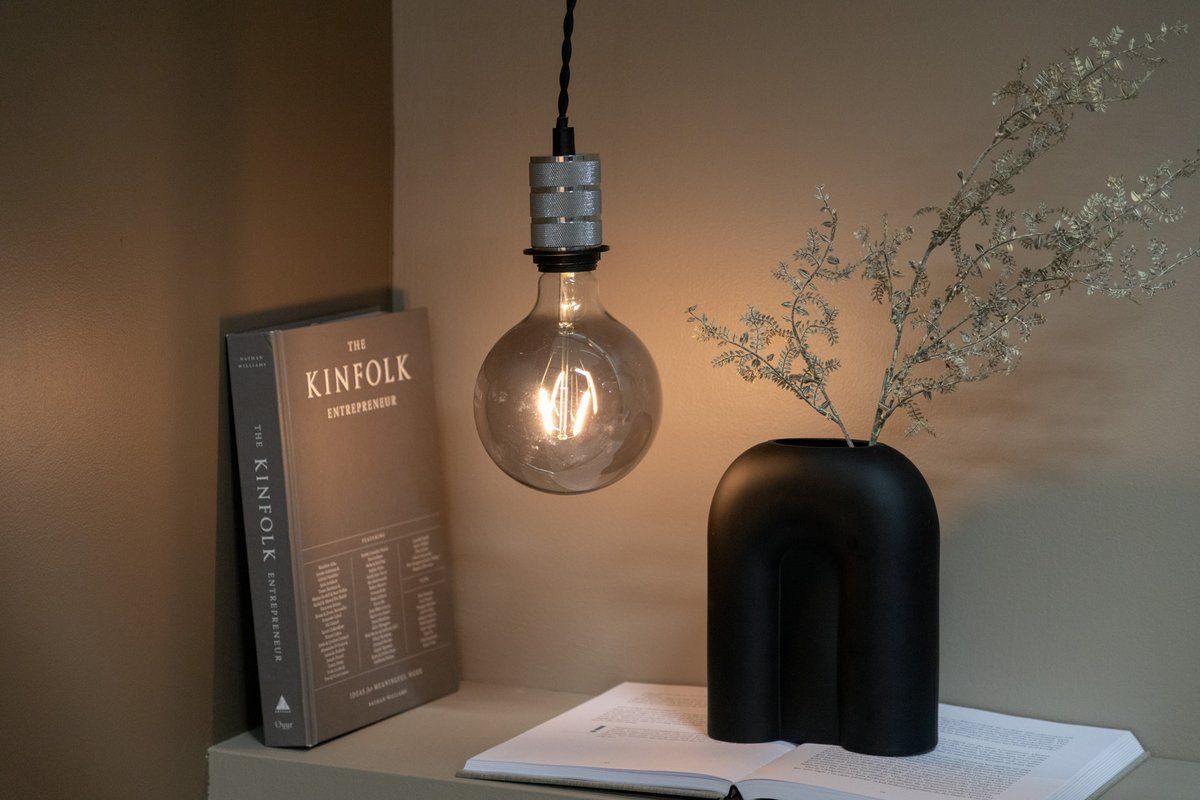 BOURGH Hängeleuchte LINA Hängelampe silber - Moderne Lampe, aus Stahl, moderner zeitloser Stil
