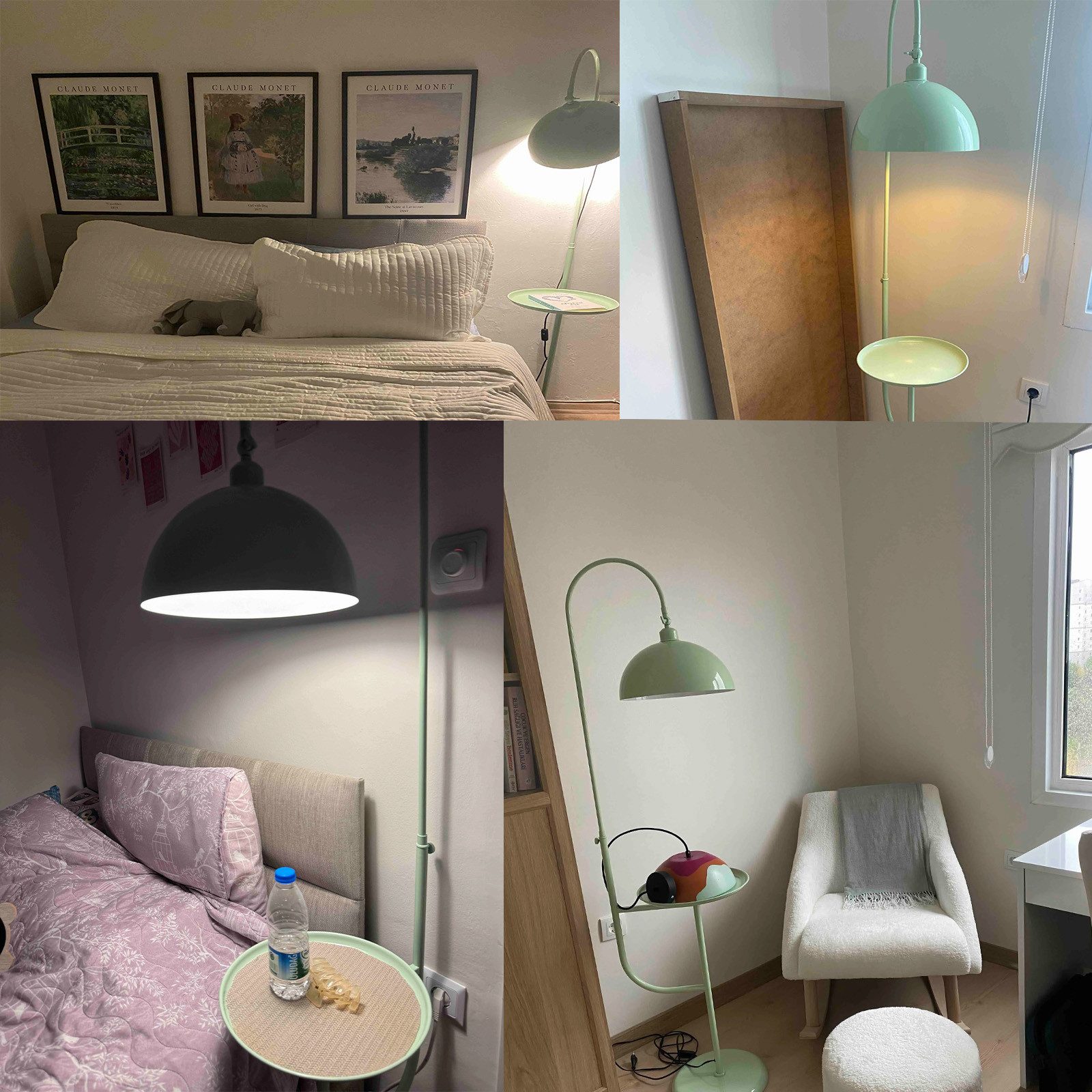 Bamyum Stehlampe Moderne Stehlampe aus Metall mit Dimmer und Ablage, ohne Leuchtmittel