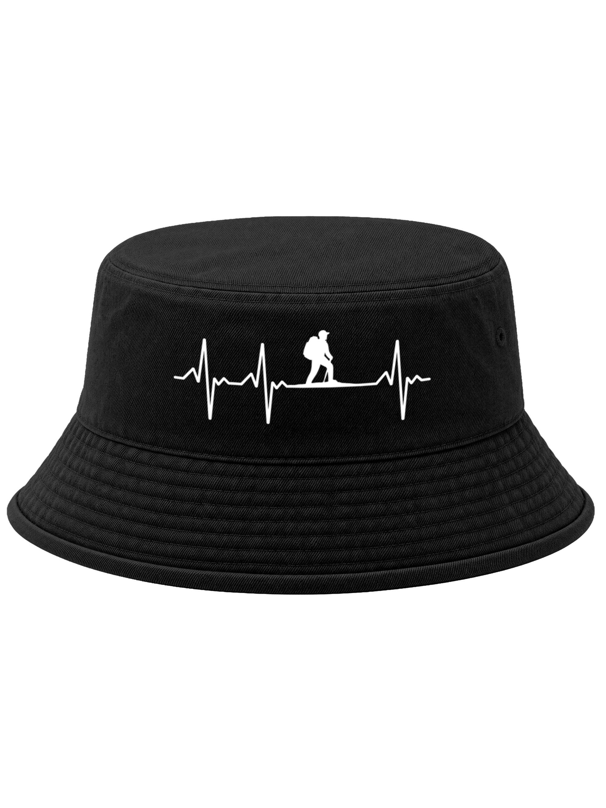 Neverless Fischerhut Anglerhut mit Print Wanderliebe Baumwolle Bucket Hat Herren Damen