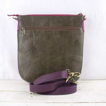 Sunsa Umhängetasche Leder Damen Umhängetasche. Bunter Crossbody Bag. Crossover Ledertasche, echt Leder aus Lederresten