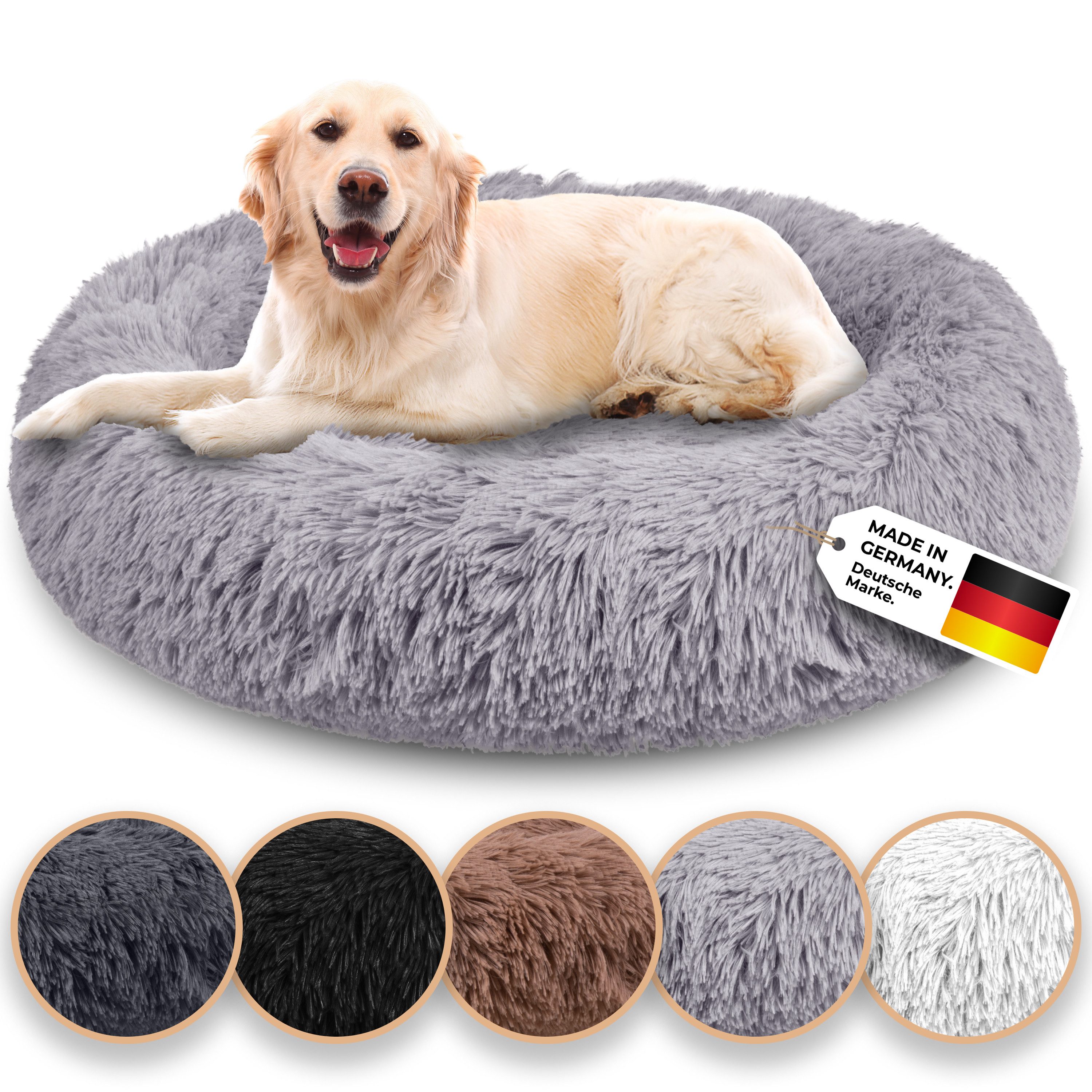 Belune Tierbett Kuschelweiches Hundebett mit Bezug - Original Belune - Made in Germany, vegane Materialien, waschbarer Bezug, verschiedene Größen und Farben, extra gemütlich