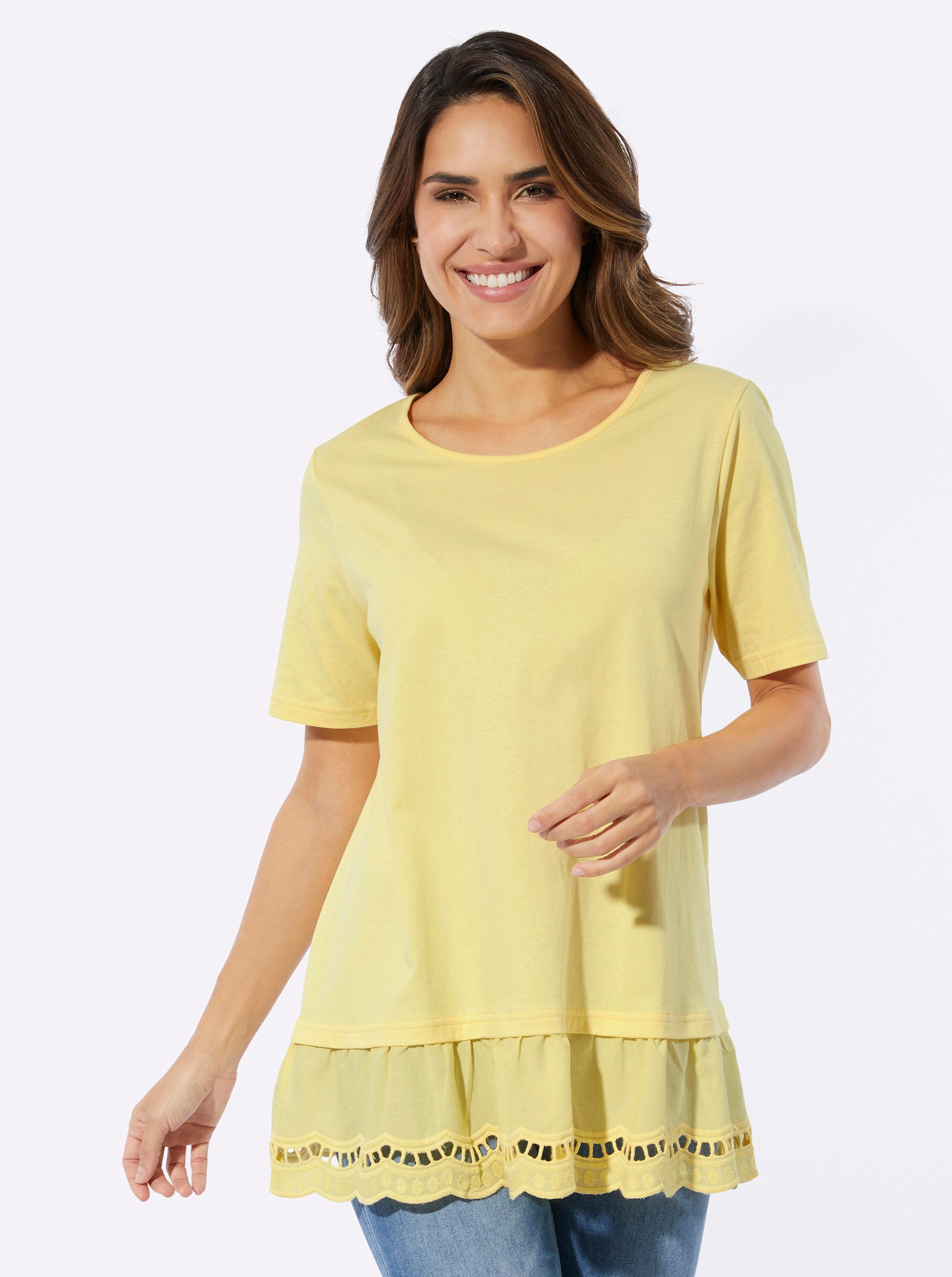 Sieh an! T-Shirt Longshirt Kurzarm günstig online kaufen