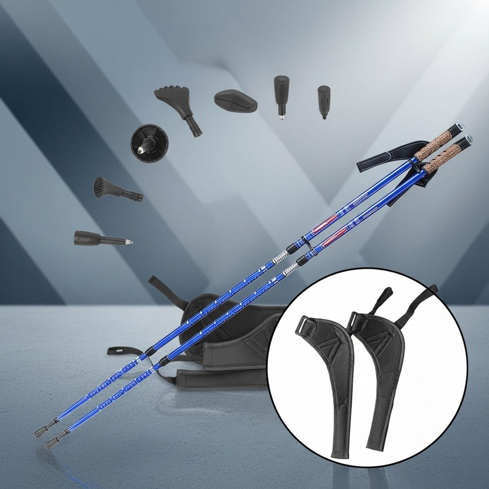 Melko Nordic-Walking-Stöcke Wanderstöcke Nordic Walking Teleskop Stöcke Antischock Aluminium (Stück, Premium Qualität), Teleskopstock