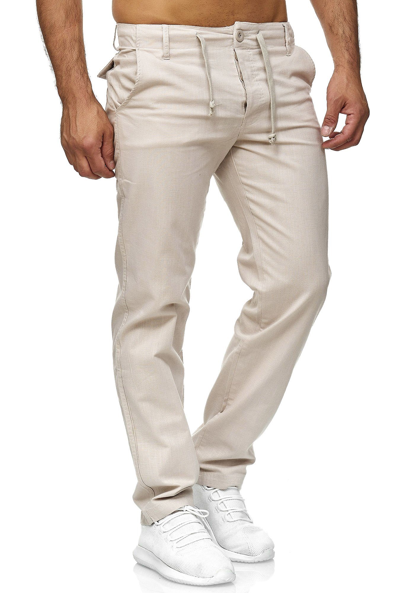 Leinenhose Reslad Herren bequeme Baumwollhose Leinenhose Optik Strandhose RS-3000