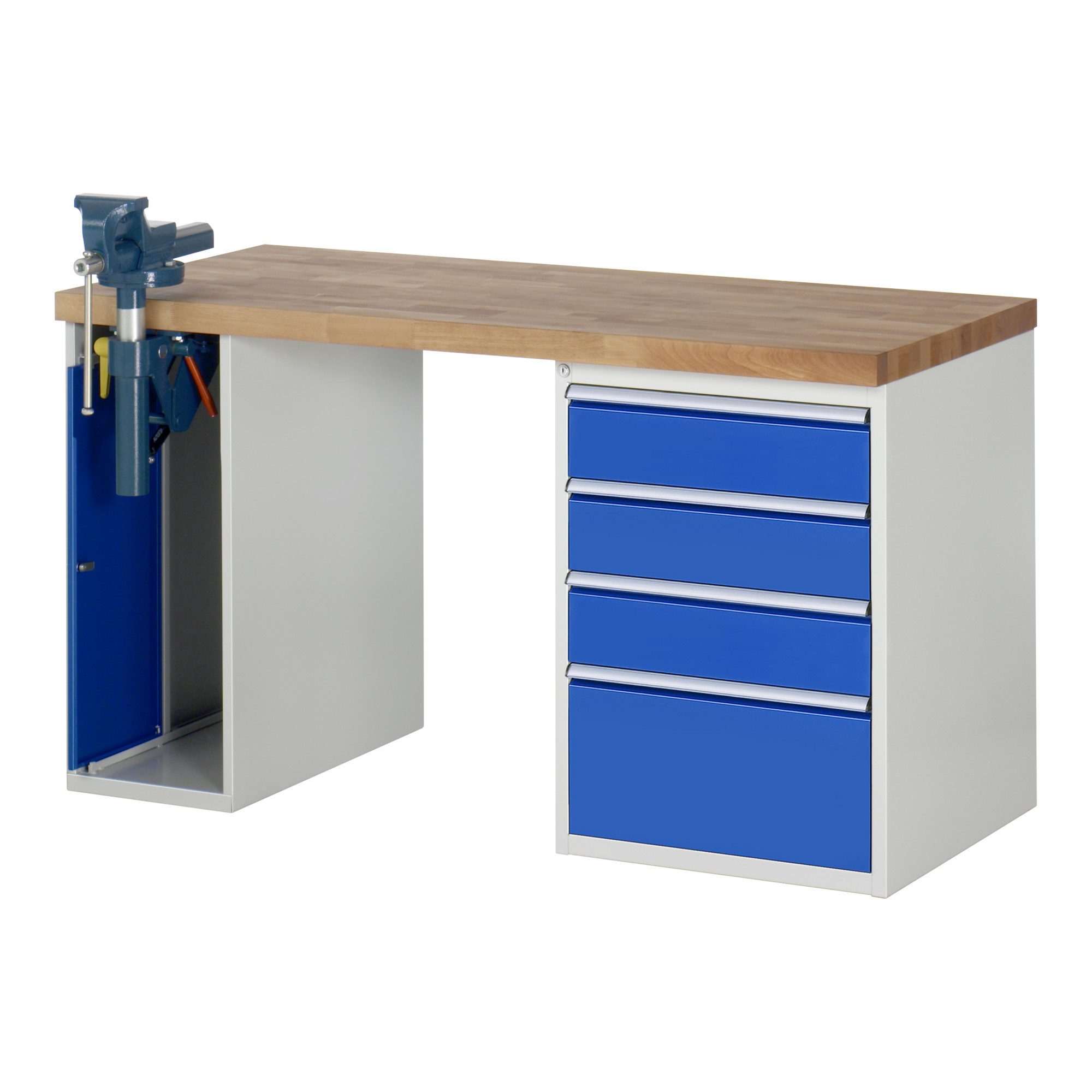 RAU Werkbank Rau Werkbank Modell 7510 mit 4 Schubladen und Schrank BxTxH 1500x700x8