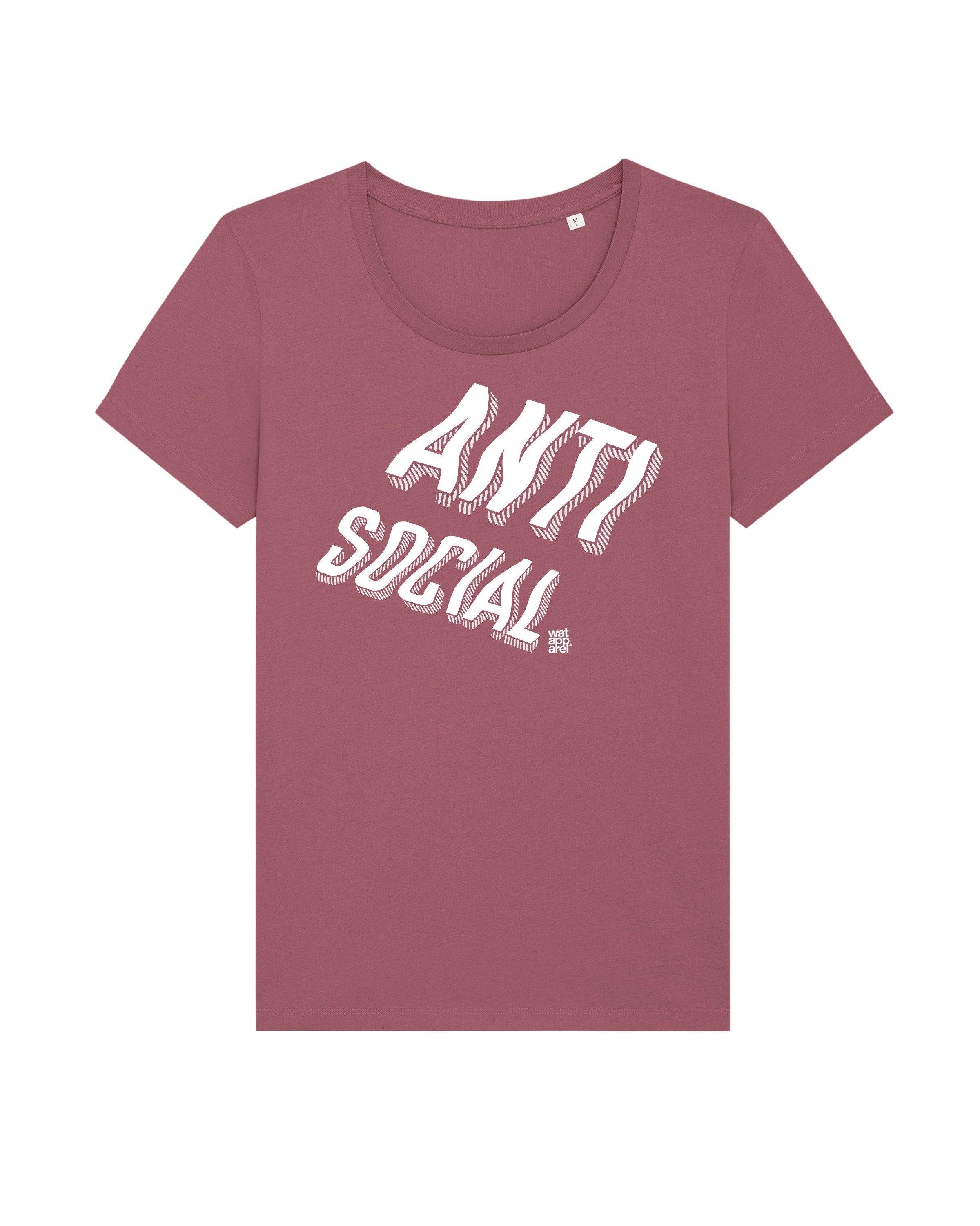 Hibiscus Rose wat? Anti Apparel Print-Shirt (1-tlg) social