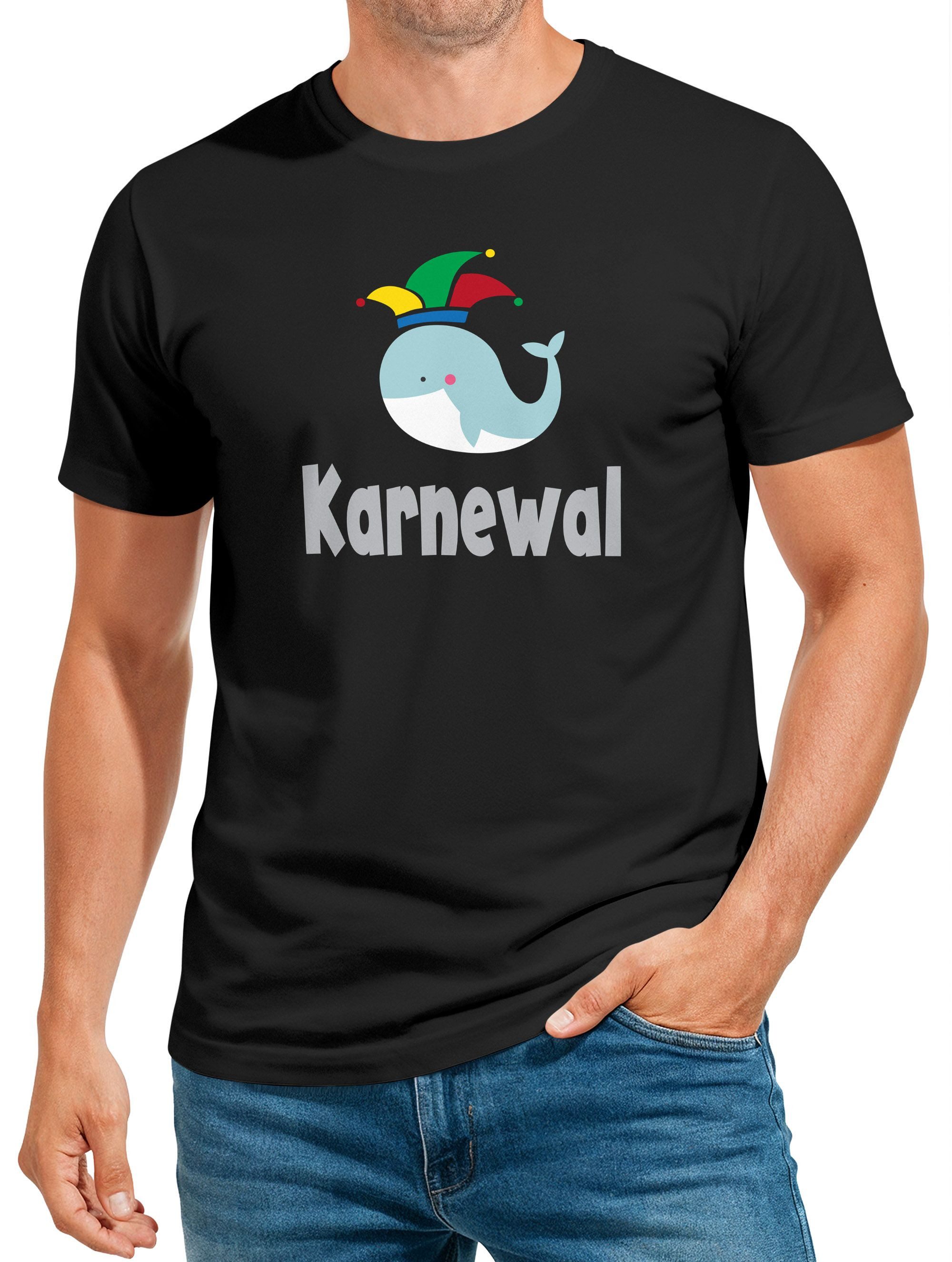 Print-Shirt Herren T-Shirt Karne Wal Karnewal Karneval Fasching Last Minute