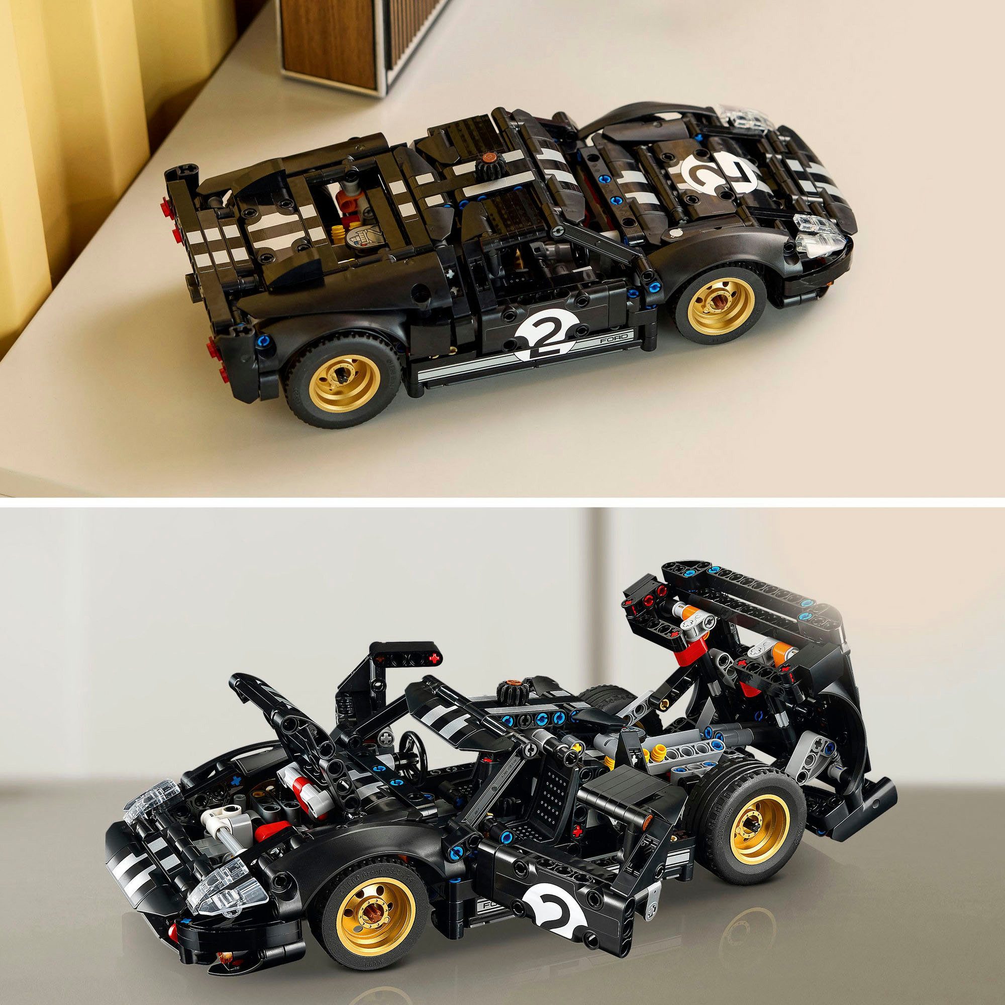 LEGO® 1966 Ford GT40 MKII Rennwagen (42223), LEGO Technic Konstruktionsspielsteine, (793 St), Made in Europe – Bild 5 von 5