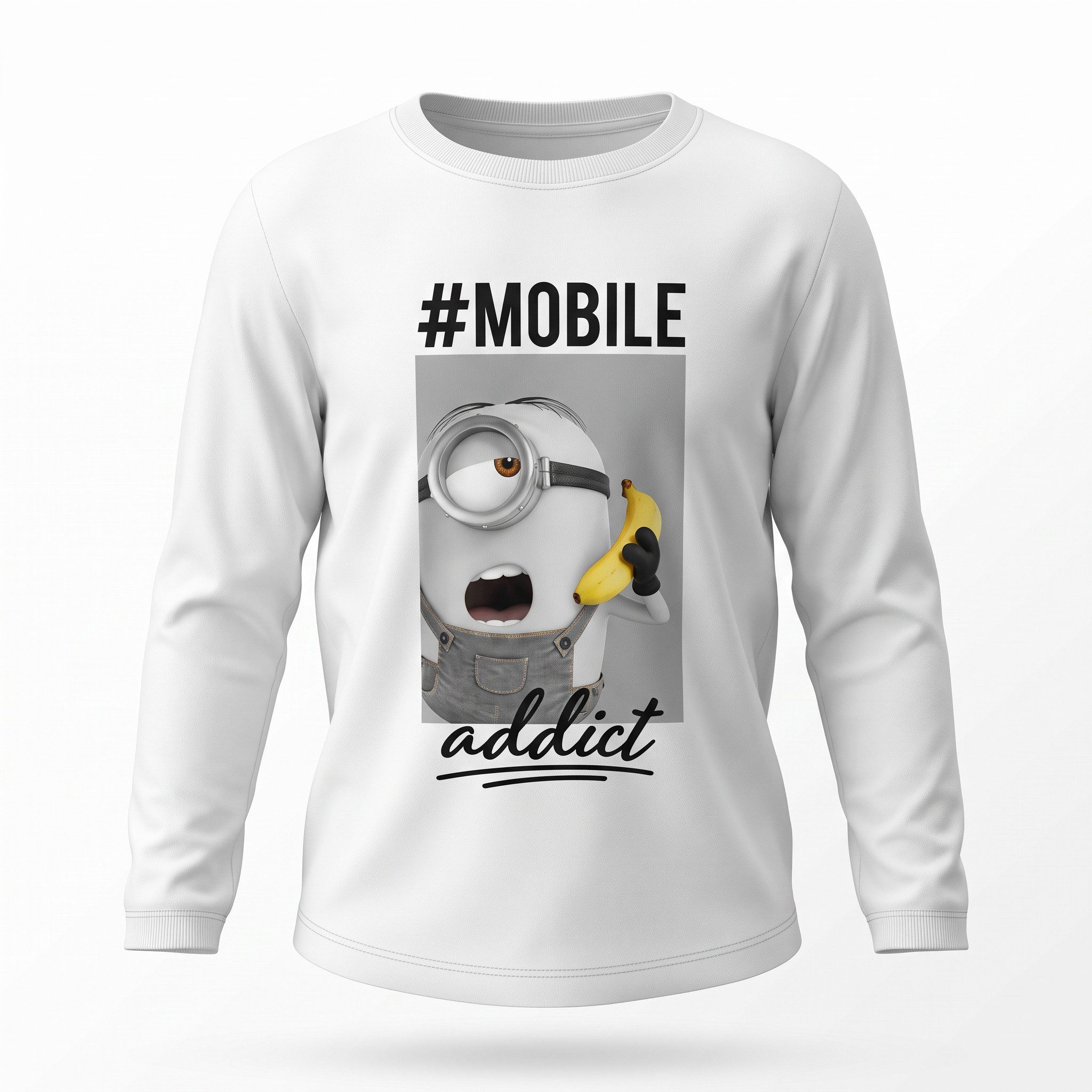 Minions Print-Shirt Minions Kinder Mädchen T-Shirt Langarm Shirt 100% Baumwolle Gr. 104 bis 140