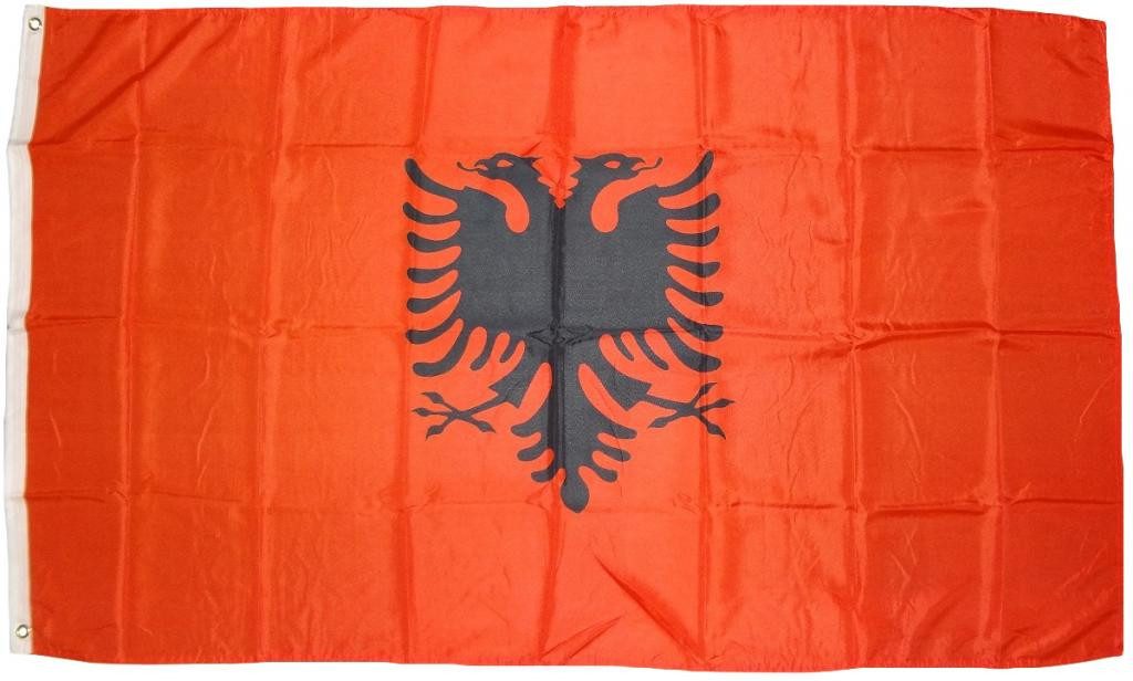 trends4cents Flagge XXL Flagge Fahne mit 3 Messingösen in 250 x 150 cm (Albanien), für Fahnenmaste