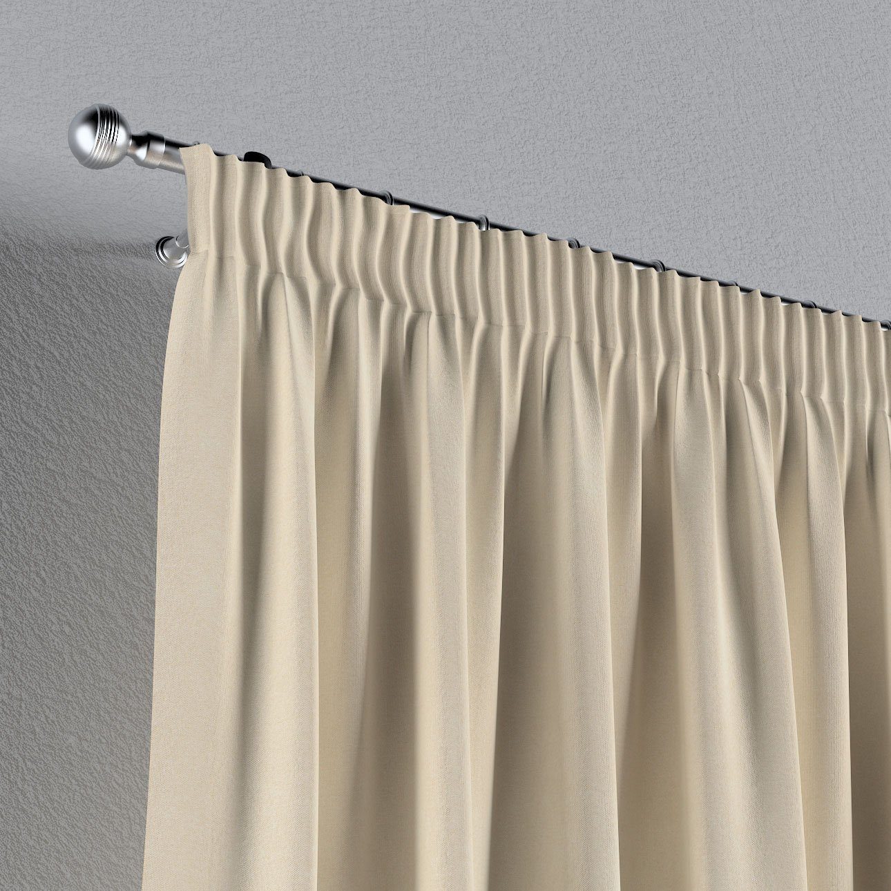 Dekoria 100 Vorhang Kräuselband Vorhang mit cm, creme Crema, 60 x