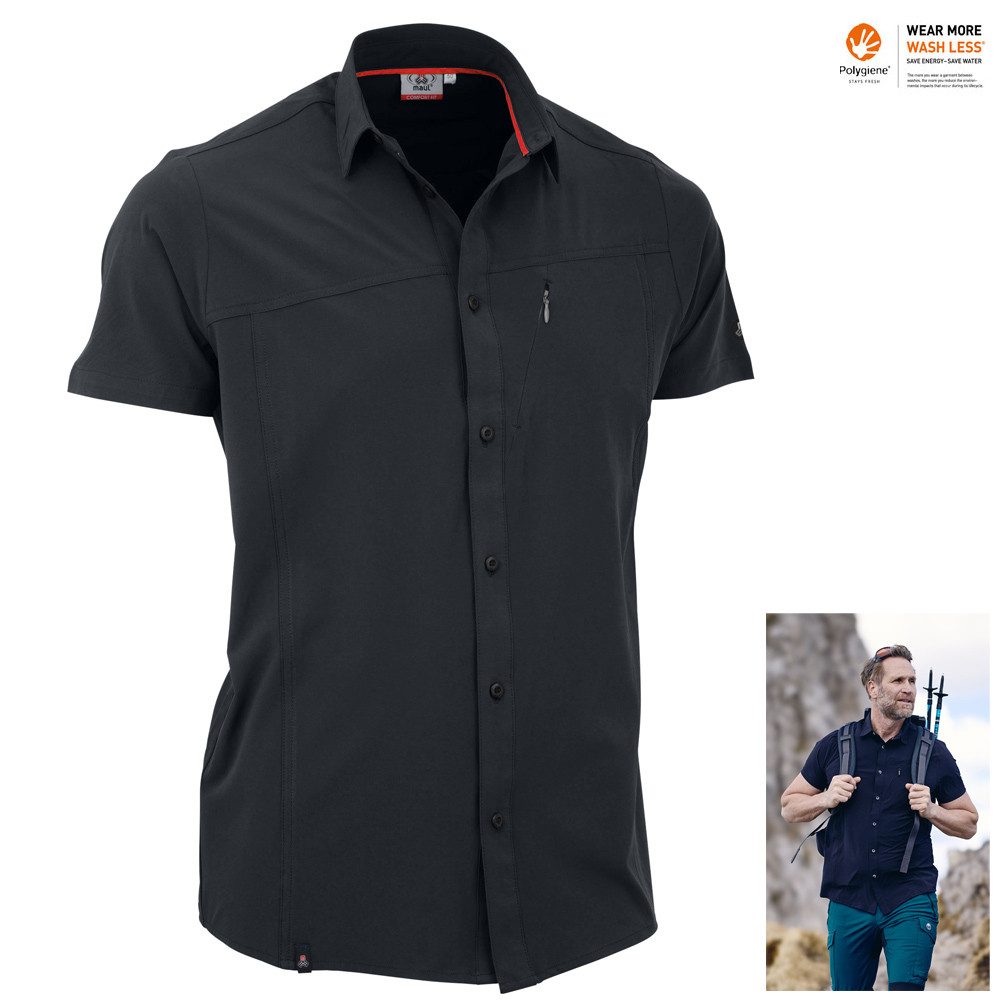 Maul T-Shirt Maul - Salwand XT Herren Wander Hemd Outdoor Polo, schwarz