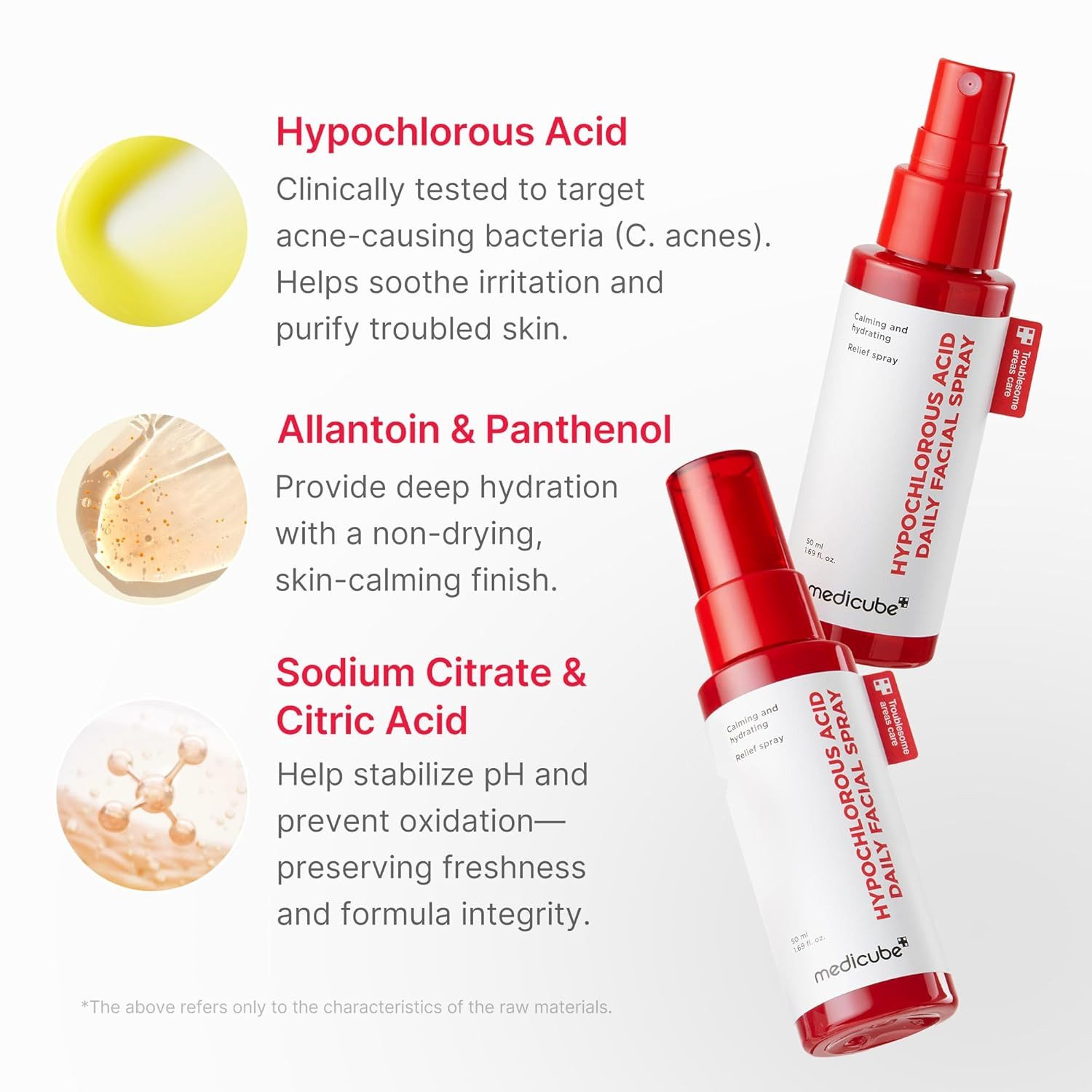 Medicube Tagescreme Hypochlorous Acid Daily Facial Spray Mini 50 ml, K-Beauty Klärt, beruhigt und erfrischt die Haut –, ideal für gereizte und unreine Haut