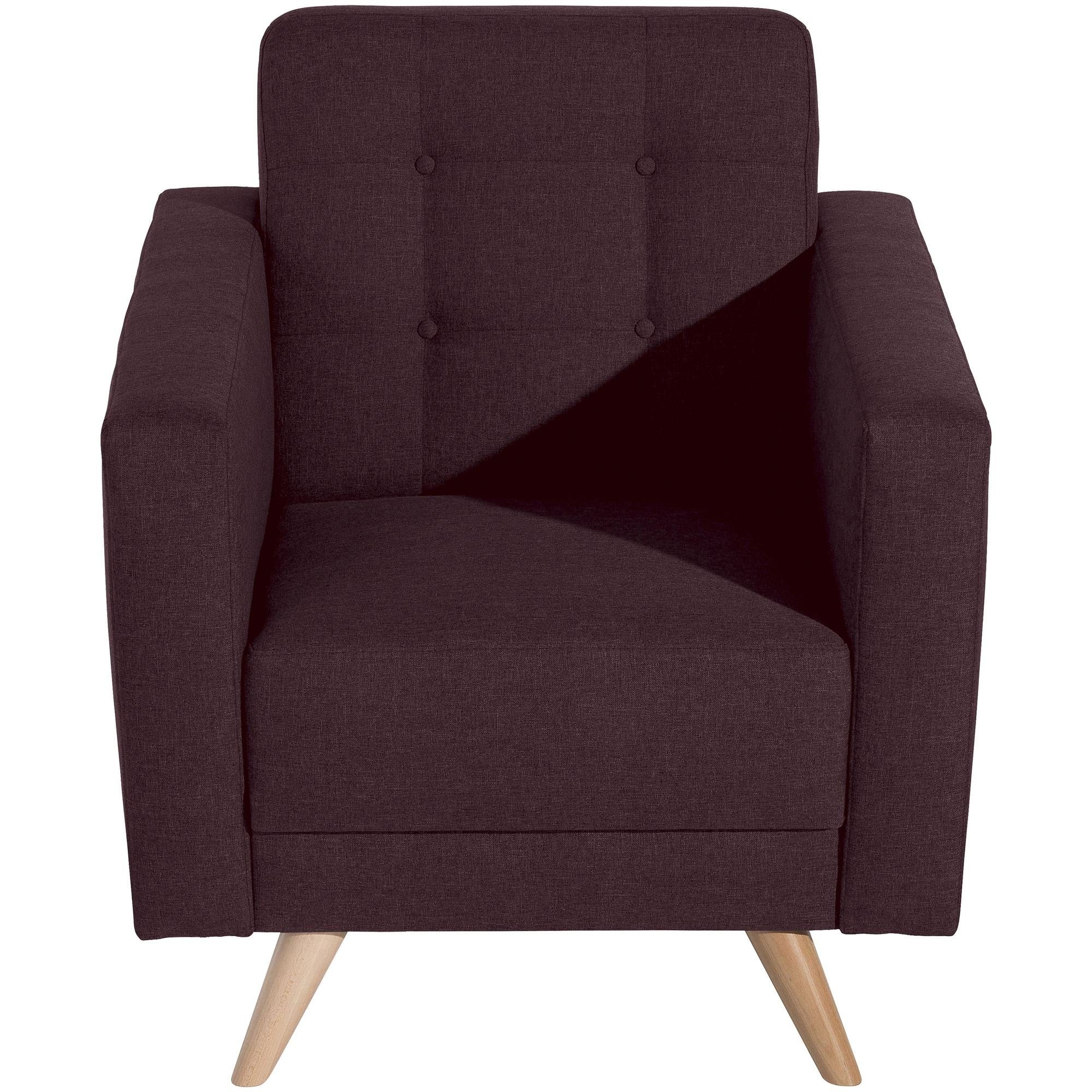 Bezug Kostenlosem Versand, 21933 aufm / 58 Karisa 1-St), Sitz inkl. verarbeitet,bequemer Kessel burgund (Sparpreis Buche Sessel hochwertig natur Flachgewebe Sessel