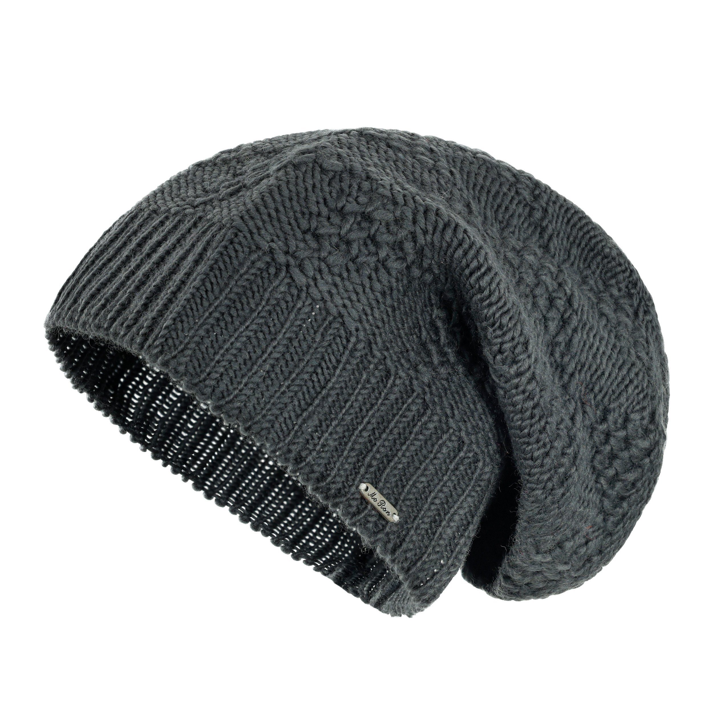 Merino Strickmütze McRon Modell Beanie Aleena Grau