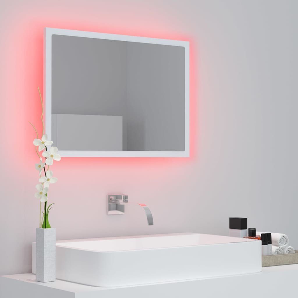 Badezimmerspiegelschrank 60x8,5x37 Weiß (1-St) LED-Badspiegel Acryl vidaXL cm