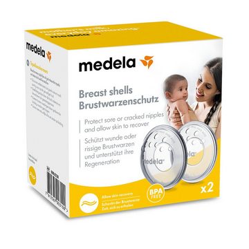 MEDELA Brustwarzenabdeckung Brustwarzenschutz aus weichem Silikon BPA-frei 2er Set (2 Paar), BPA-frei