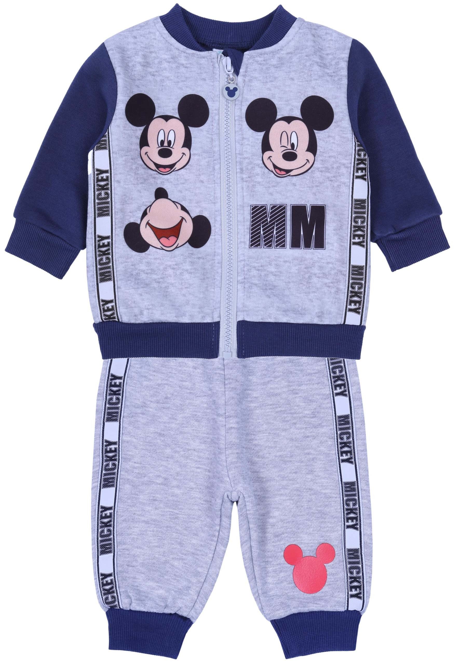 Disney Trainingsanzug Baby Trainingsanzug grau und marineblau Mickey Disney 3-6 Monate