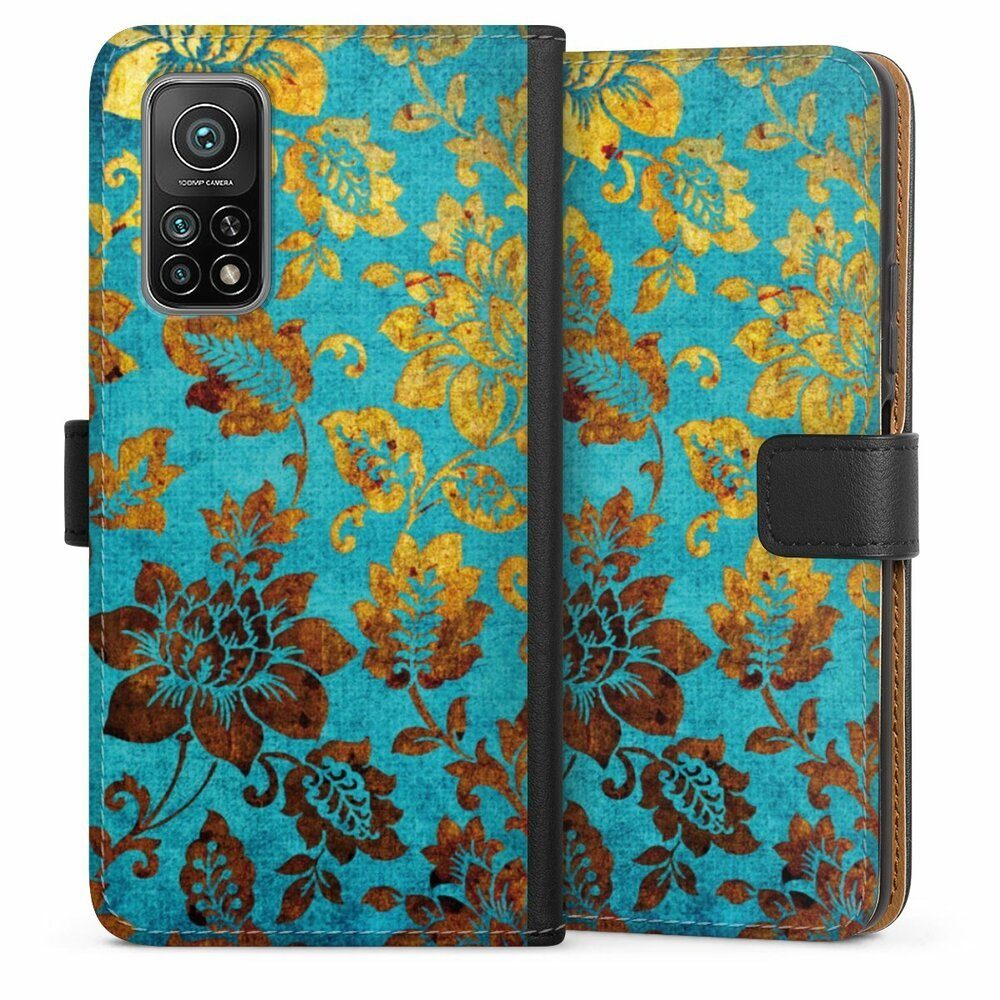 DeinDesign Handyhülle Vintage Ornamente Blumen Blue Vintage, Xiaomi Mi 10T Pro 5G Hülle Handy Flip Case Wallet Cover
