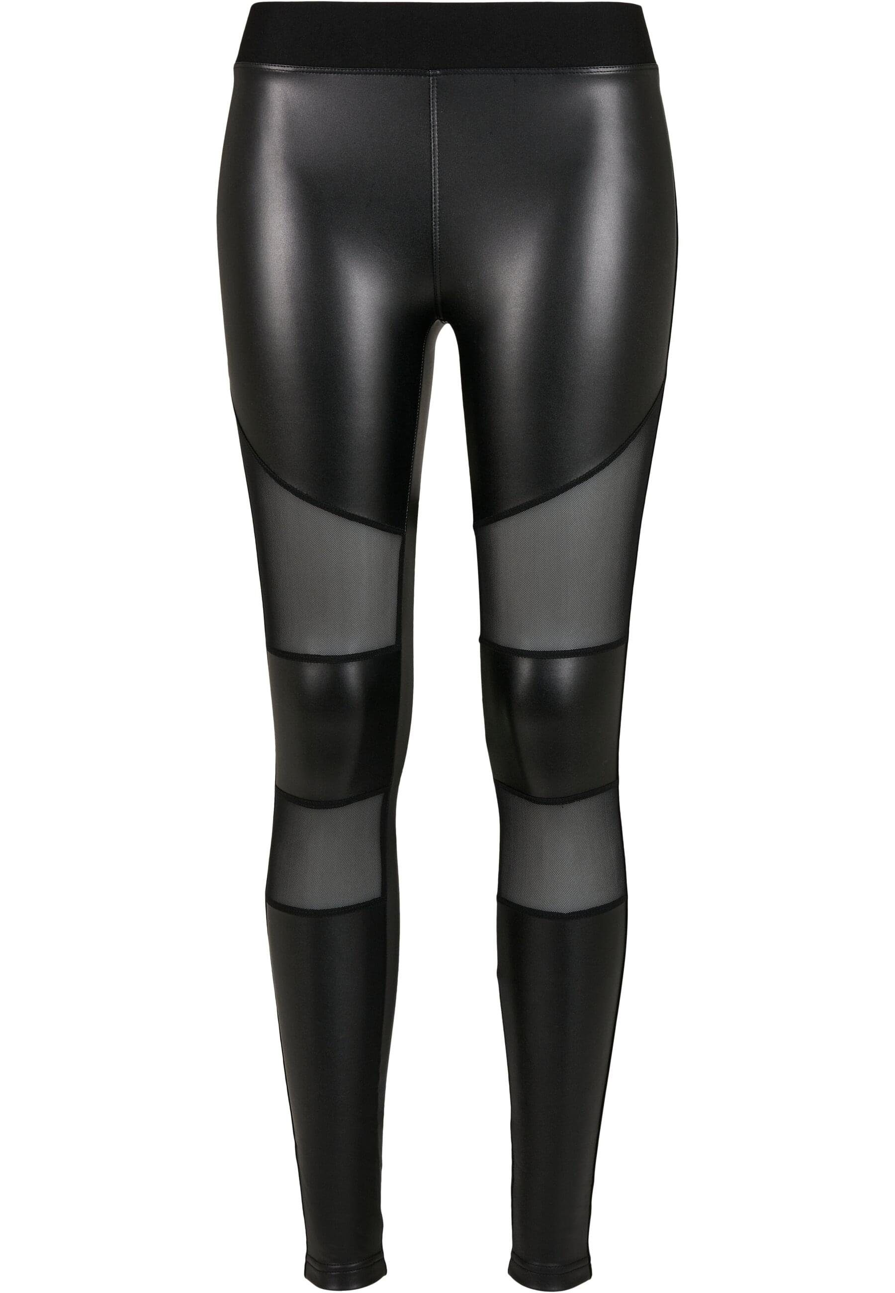 URBAN CLASSICS Leggings Urban Classics Damen Ladies Tech Mesh Faux Leather günstig online kaufen