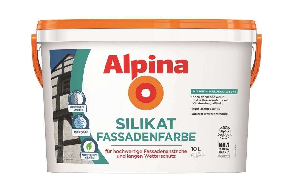 Alpina Fassadenfarbe Alpina Fassadenfarbe 10l Fassadenfarbe Silikat 10l