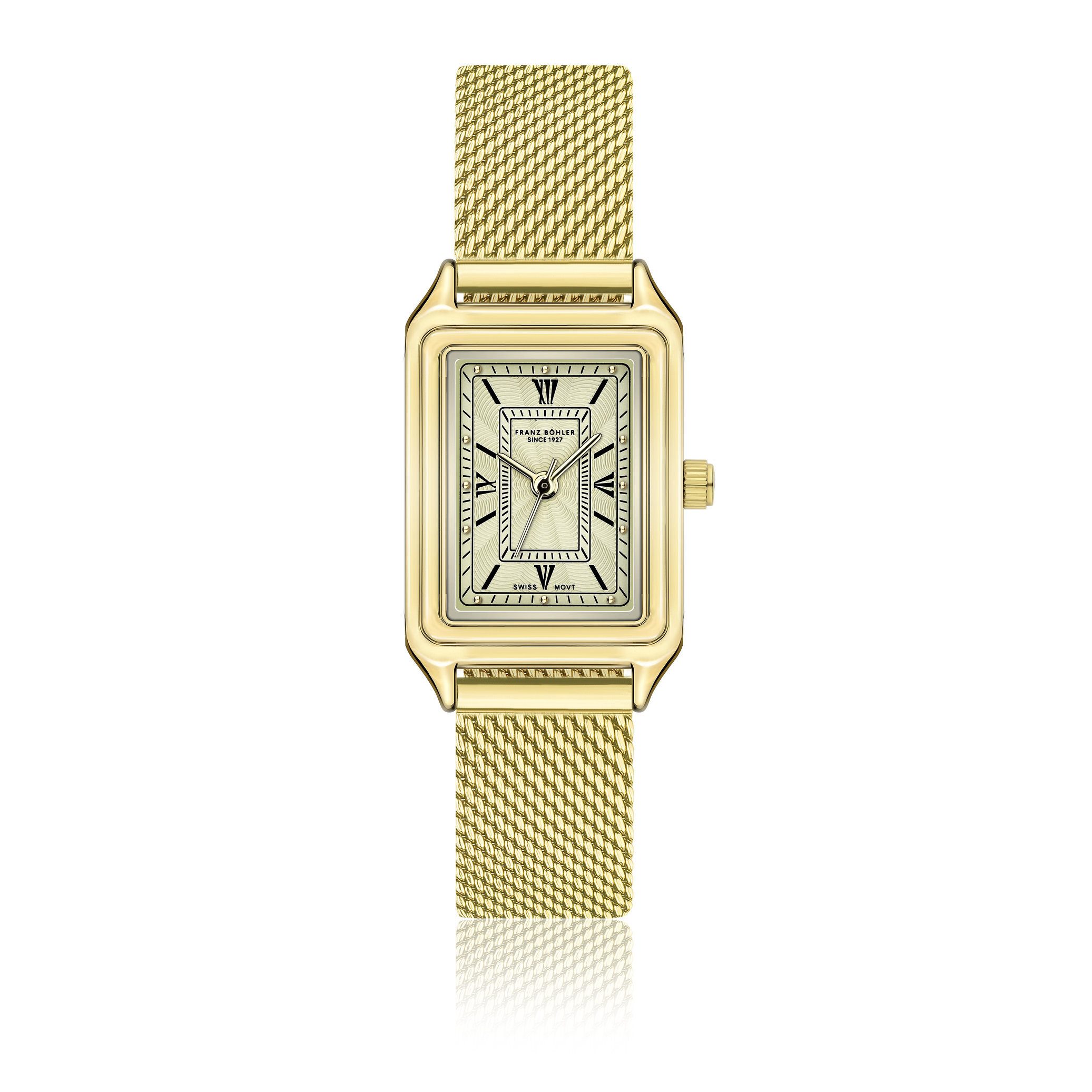 FRANZ BÖHLER Quarzuhr BC9-B034G Sarner Gold Mesh