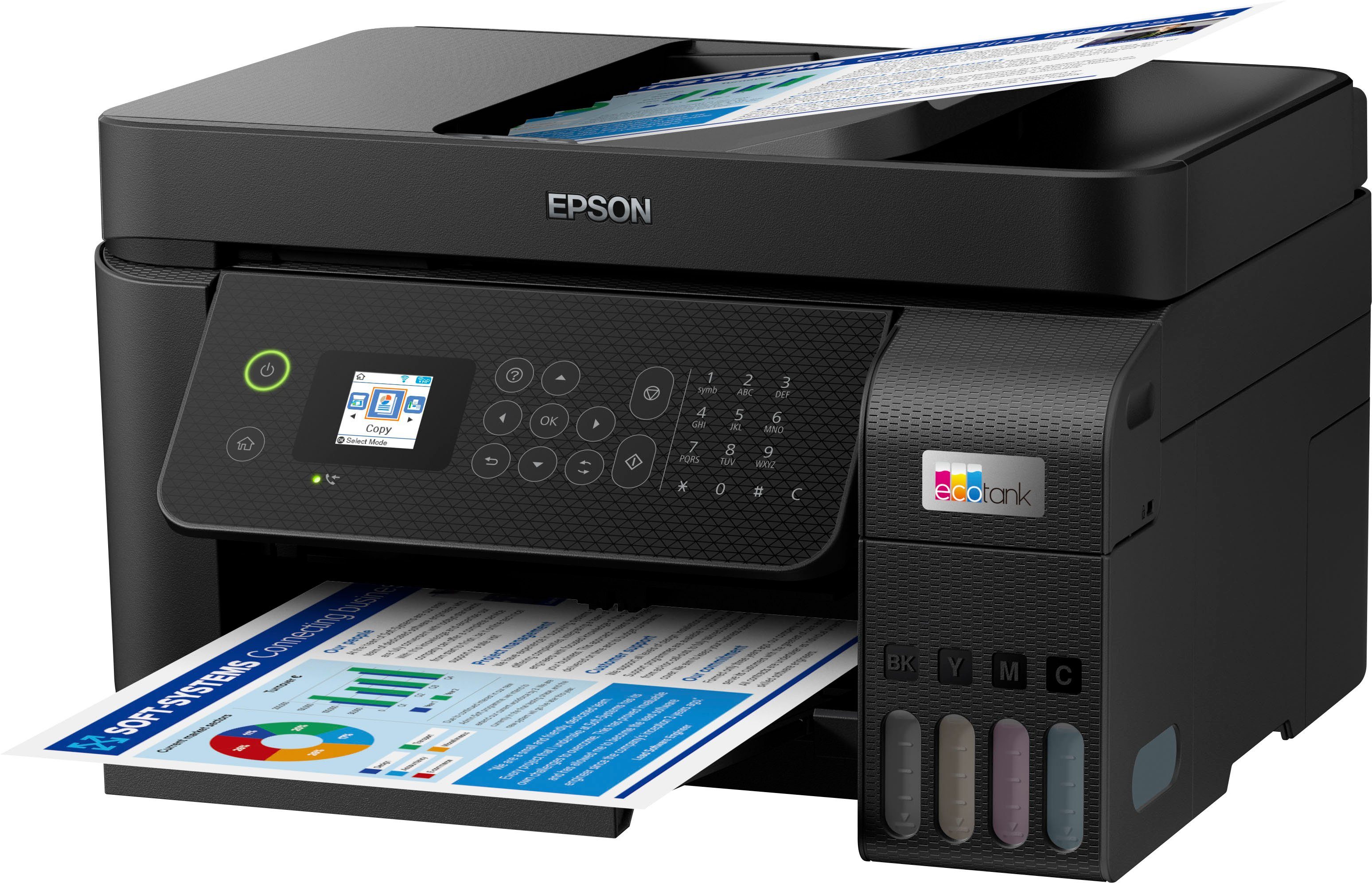 (LAN Direct) Epson ET-4800 WLAN (Wi-Fi), (Ethernet), Wi-Fi Multifunktionsdrucker, EcoTank