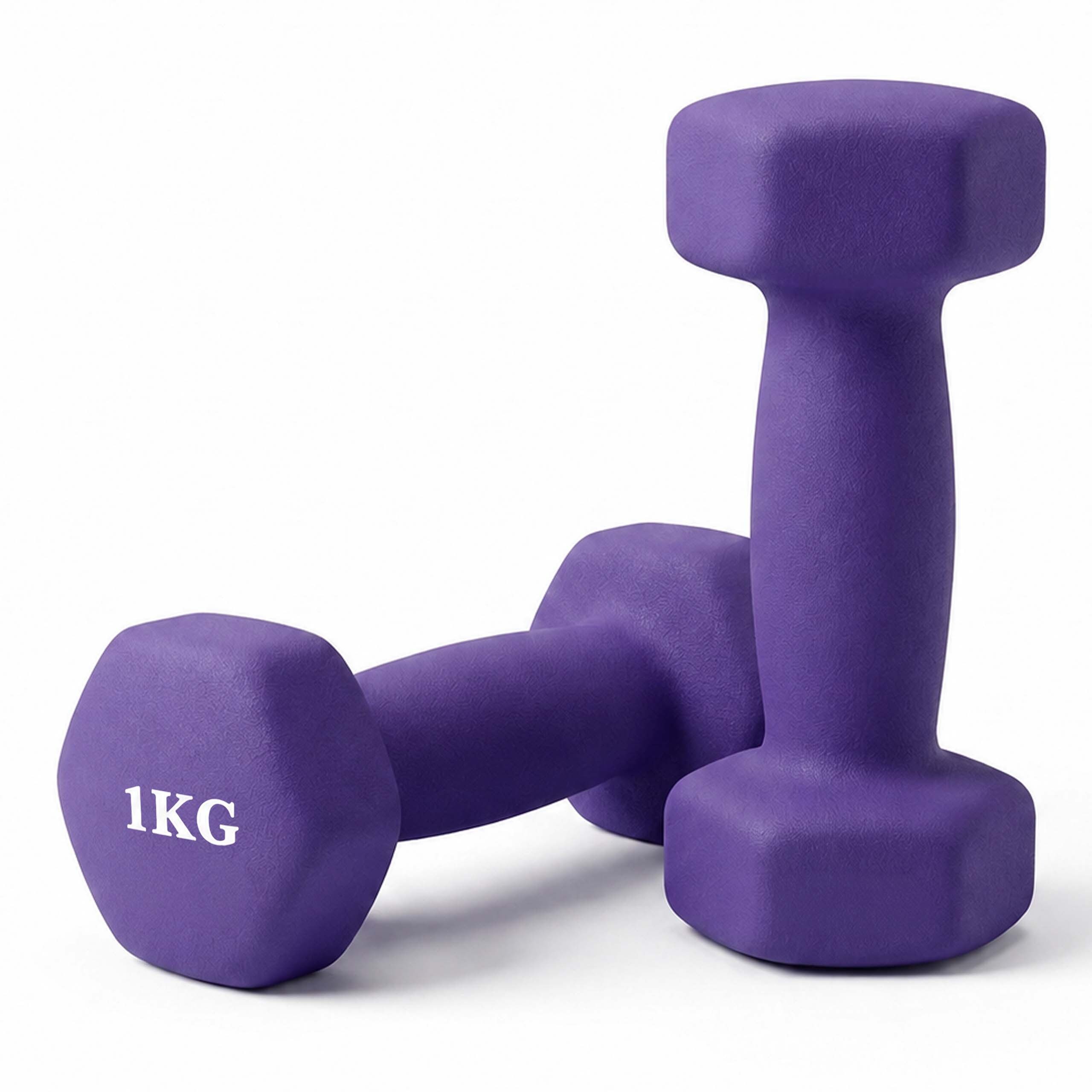relaxdays Gymnastikhantel Hanteln 2er Set Gusseisen, 1kg