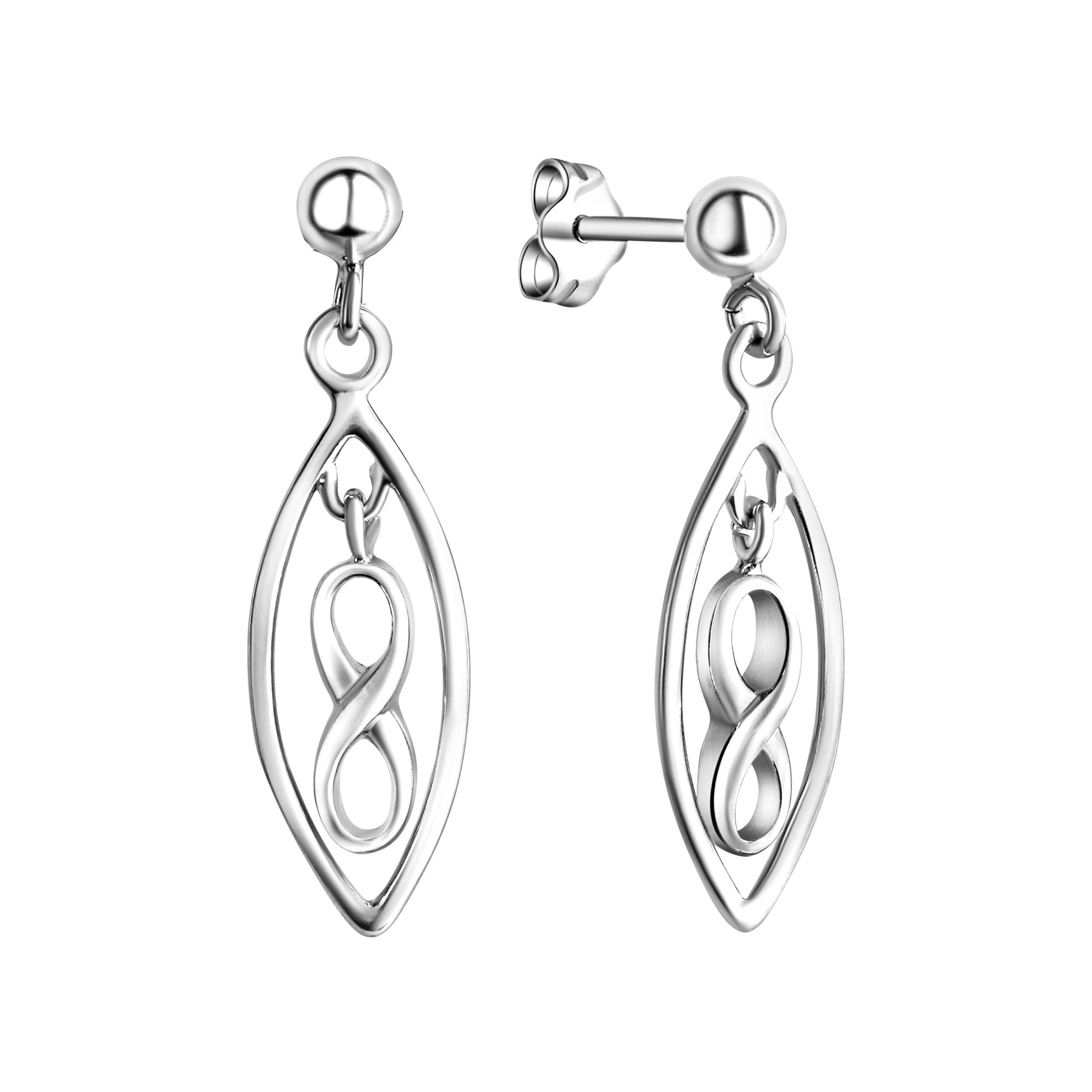 Firetti Paar Ohrstecker Schmuck Geschenk Silber 925 Ohrringe Infinity Unendlichkeitsschleife