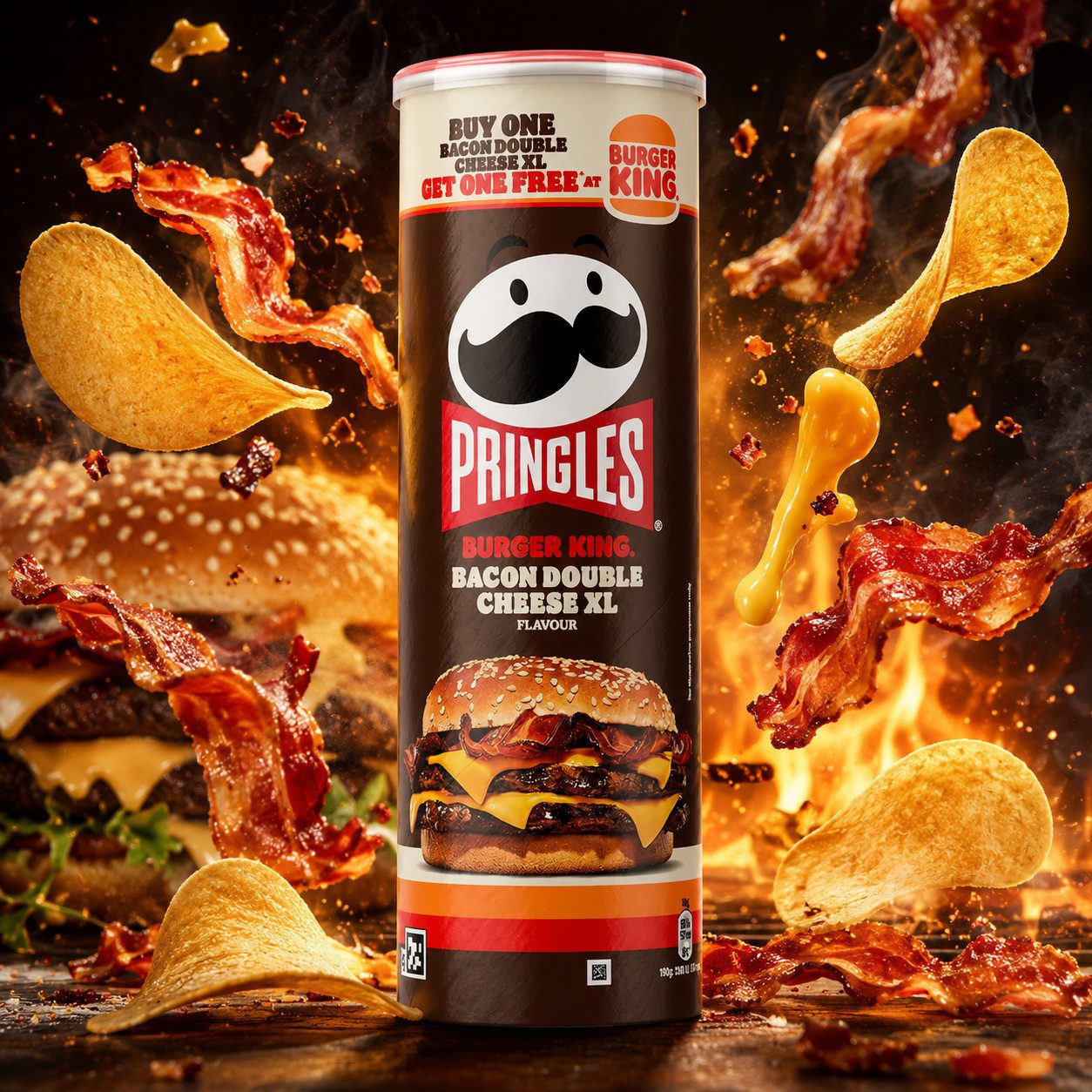 Candy & Bar Süßigkeit Pringles Burger King Bacon Double Cheese XL 165g