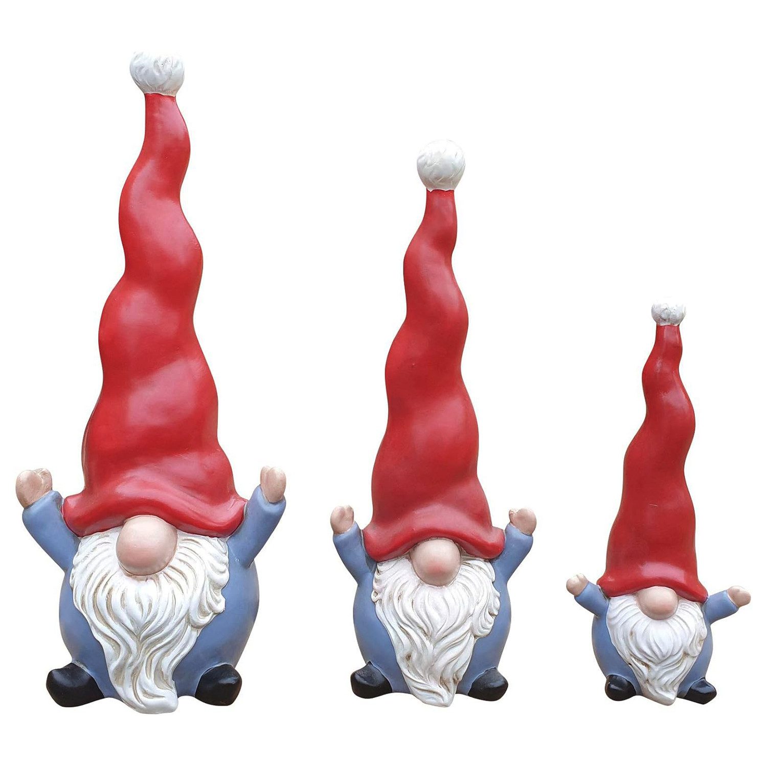 Weihnachtsfigur Wichtel 3er Set lustige Weihnachtsdekoration Gartenfigur Dekofigur