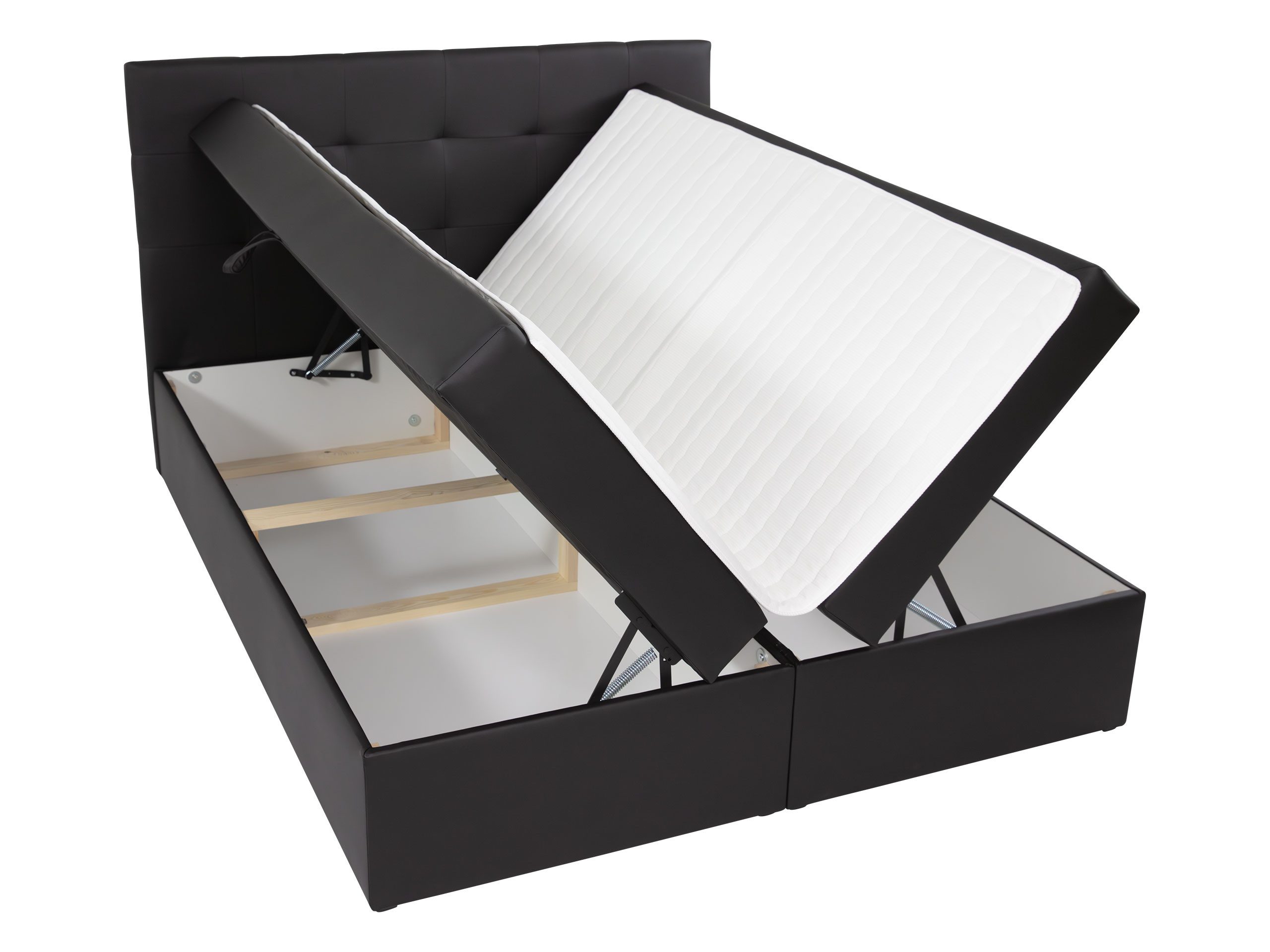 MIRJAN24 Boxspringbett Luanda (Bonell-Matratze und Topperr), mit zwei Bettkästen für die Bettwäsche