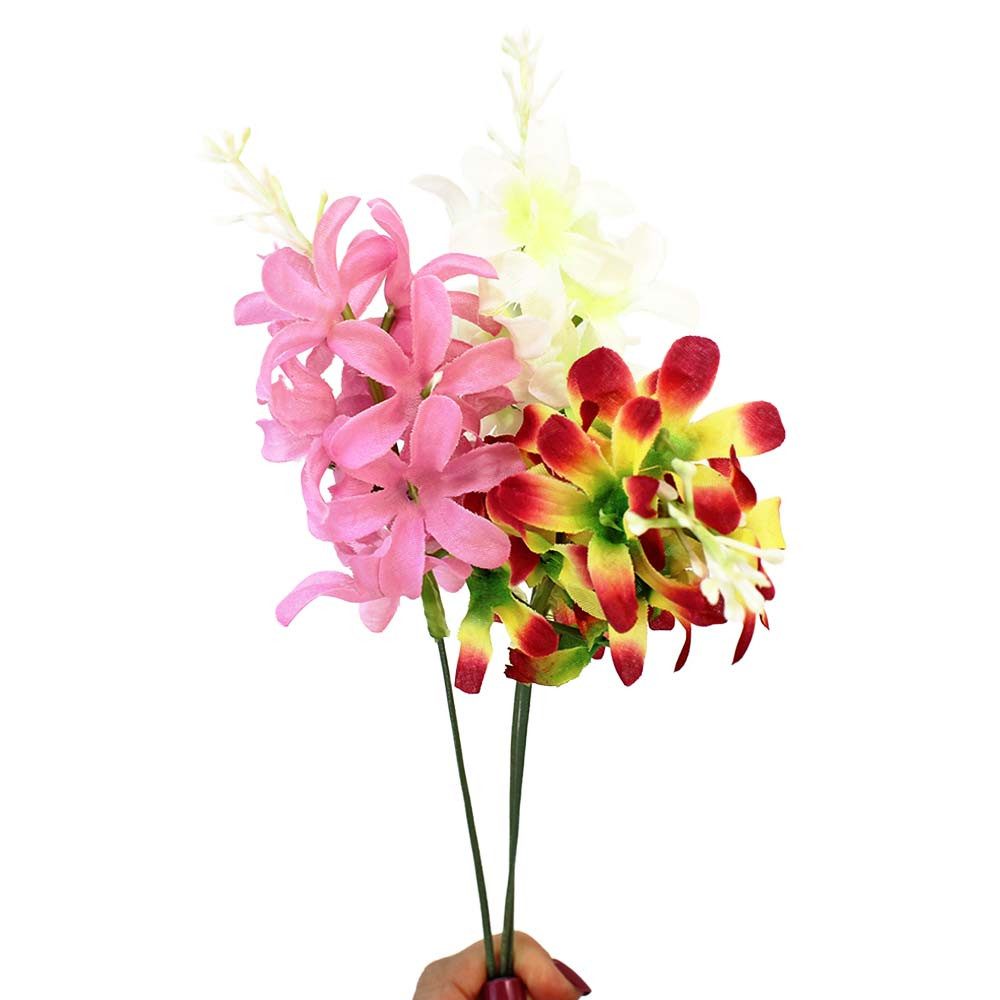 Kunstblume 3 Stück Kunststoff Hyazinthe für Schießbuden - ca. 31 cm Hyazinthe, Rasehorn