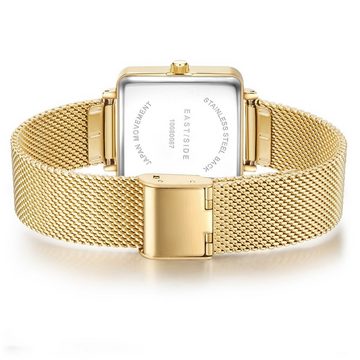 Eastside Quarzuhr Grand gelbgold, mit Edelstahl-Armband