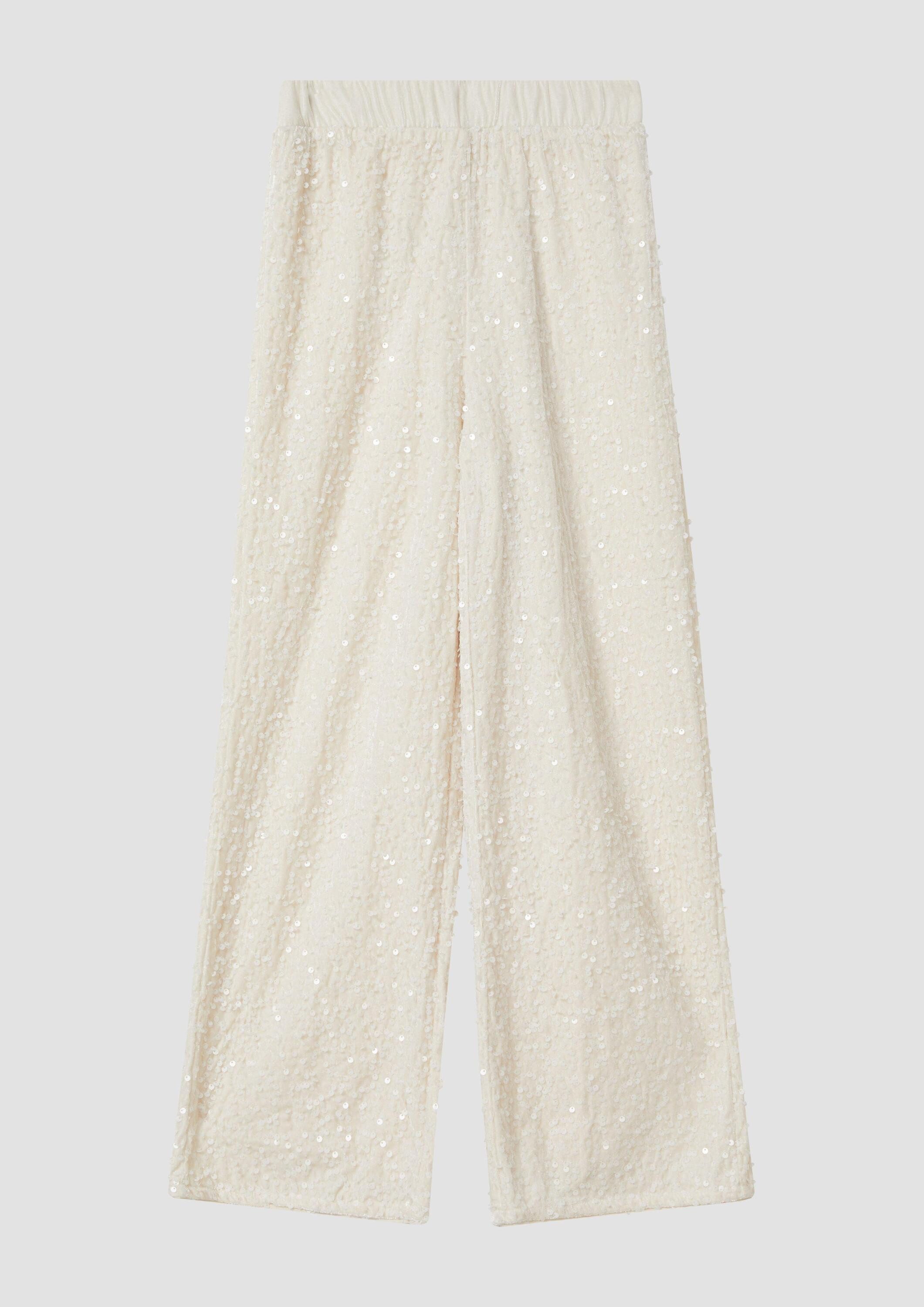 s.Oliver Chinos Leggins Gefütterte Samthose mit Pailletten