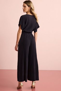 Next Jumpsuit Plissierter Kurzarm-Jumpsuit, Kurzgröße (1-tlg)