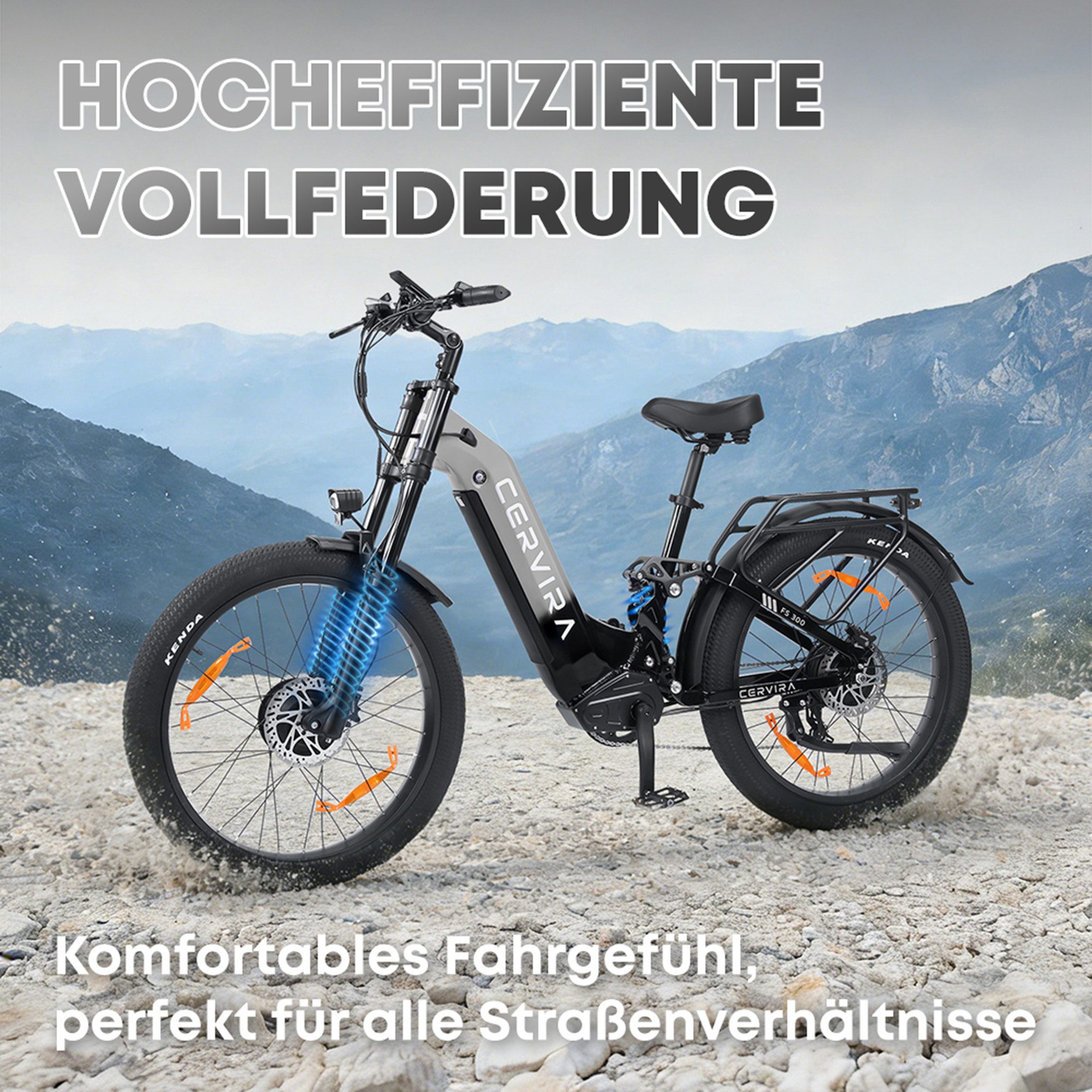 PixelPilot E-Bike E-Bike Fatbike mit 250W Dual-Antrieb, Samsung Akku & 25km/h, 7 Gang, Mittelmotor, 960 Wh