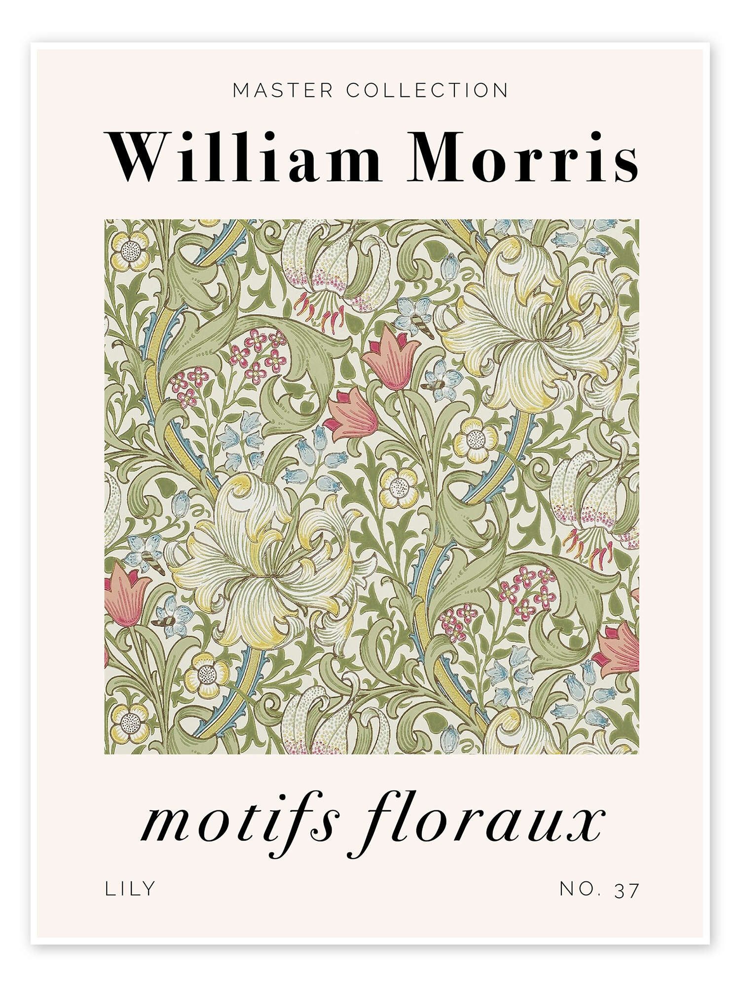 Posterlounge Wandbild Motifs Floraux - Lily, William Morris, erhältlich als Poster, Leinwandbild, Wandsticker oder Acrylglasbild